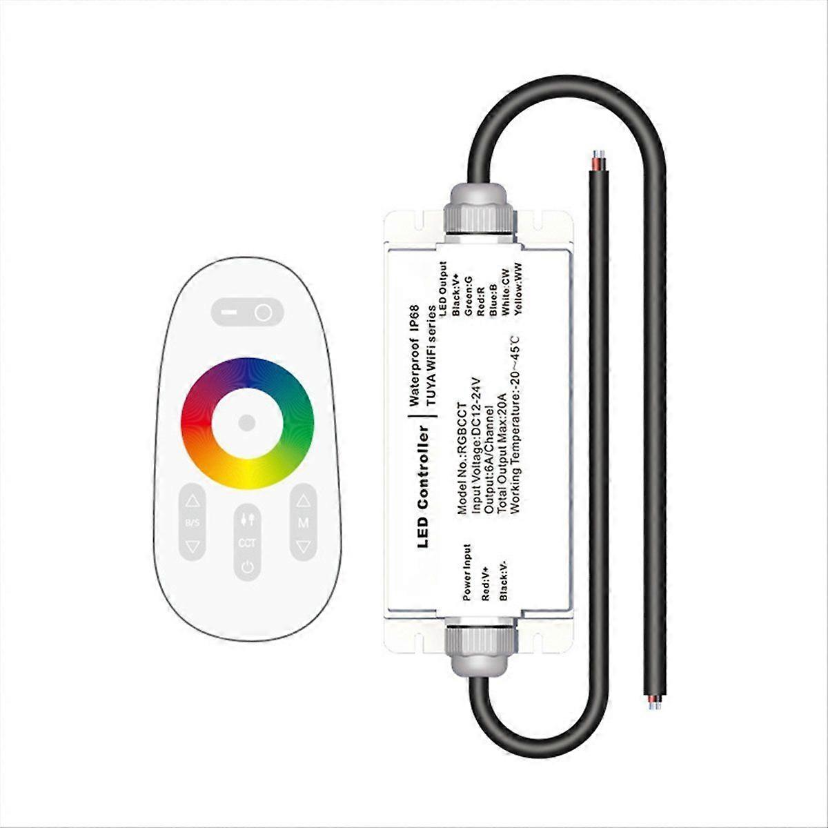 Tuya WIFI DC12V 24V LED Strip Waterproof Controller IP68 RGBCW