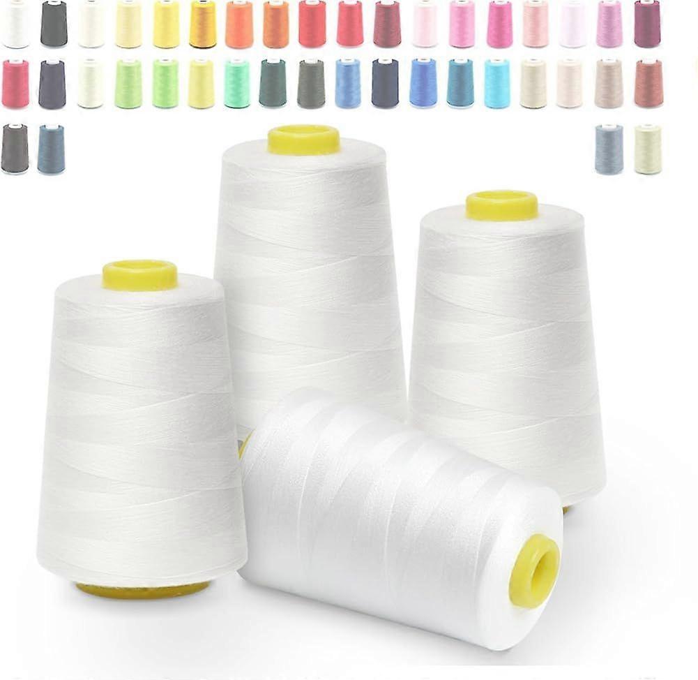 オーバーロック糸白い縫い糸4コーン5000ヤード、オーバーロックコーン糸