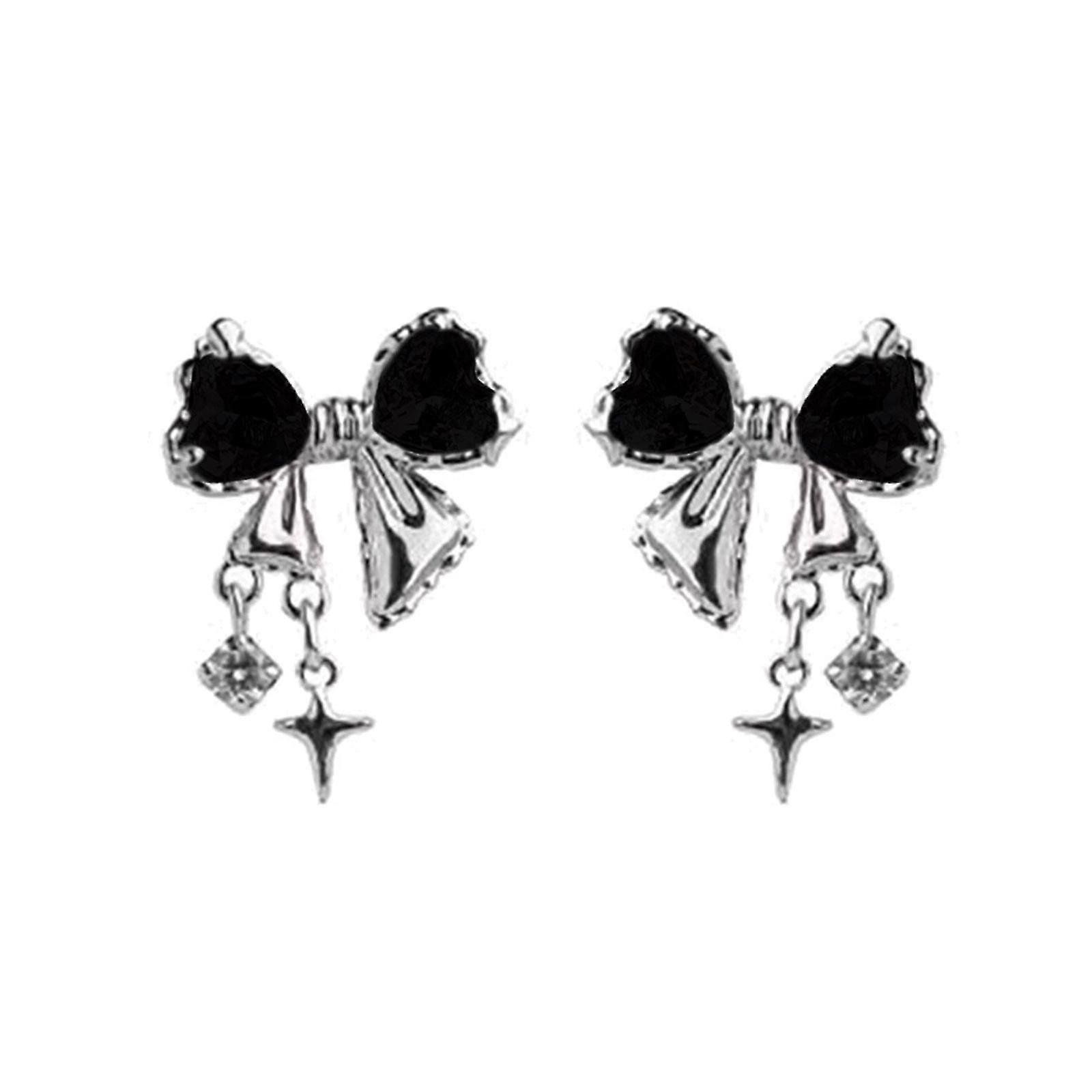Bowknot Zircon Stud Earrings Piercing for Women's