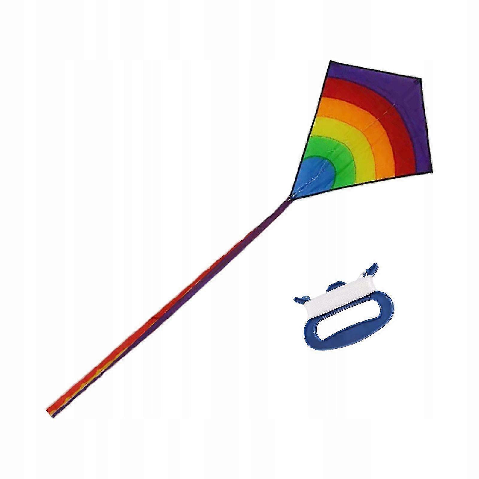 Rainbow Soft Kite For Kids And Audlts Large Kite With 6.56ft Long Tail A