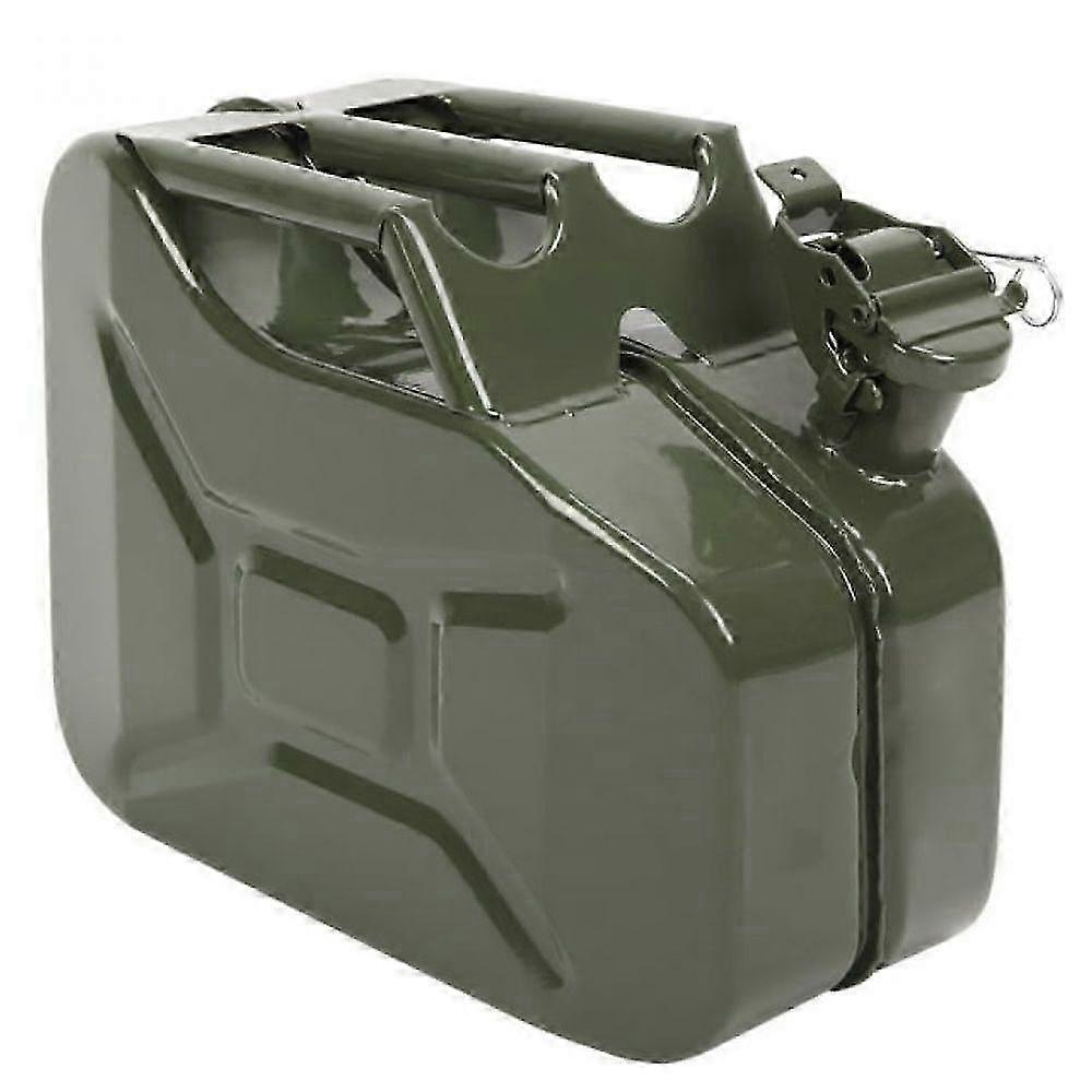 25-26 Portable Jerry Can 10L 2.64Gal Capacity, Emergency Backup Fuel Container, Army Green, US Standard