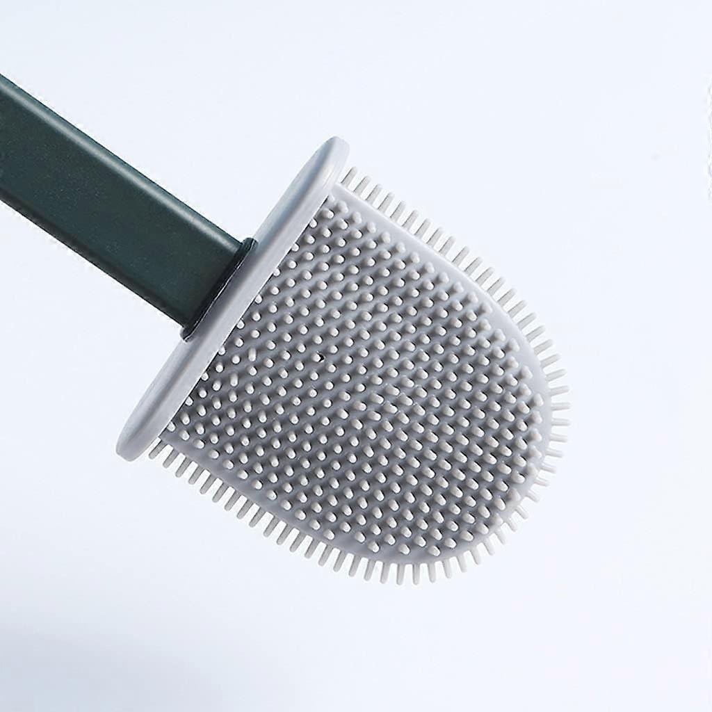 Toilet Bowl Brush Set WallMounted Silicone, Omnidirectional NoDeadAngle Brush, Blue Bathroom Cleaning Tool