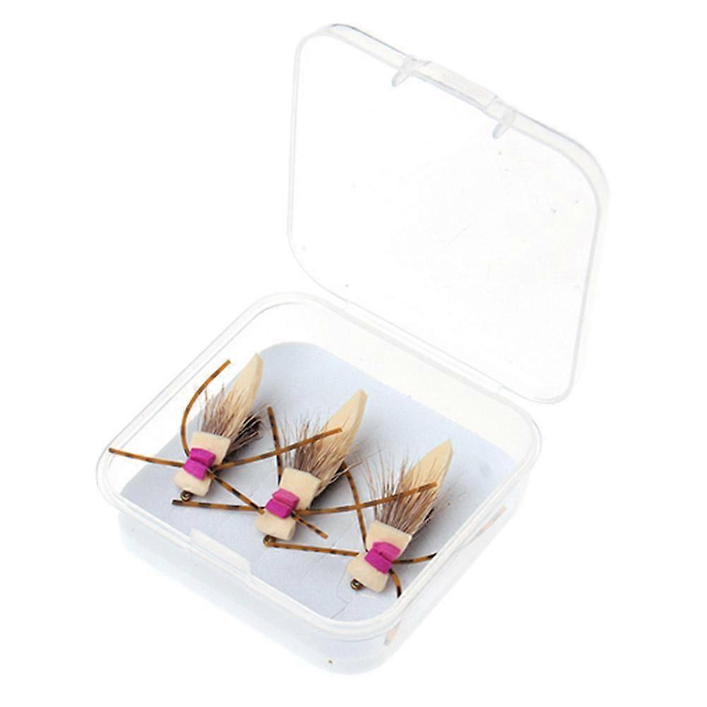 Dry Fly Hook Baits 3Pcs Floating Water Lure Bionic Grasshopper Fly Fishing Simulation Bait