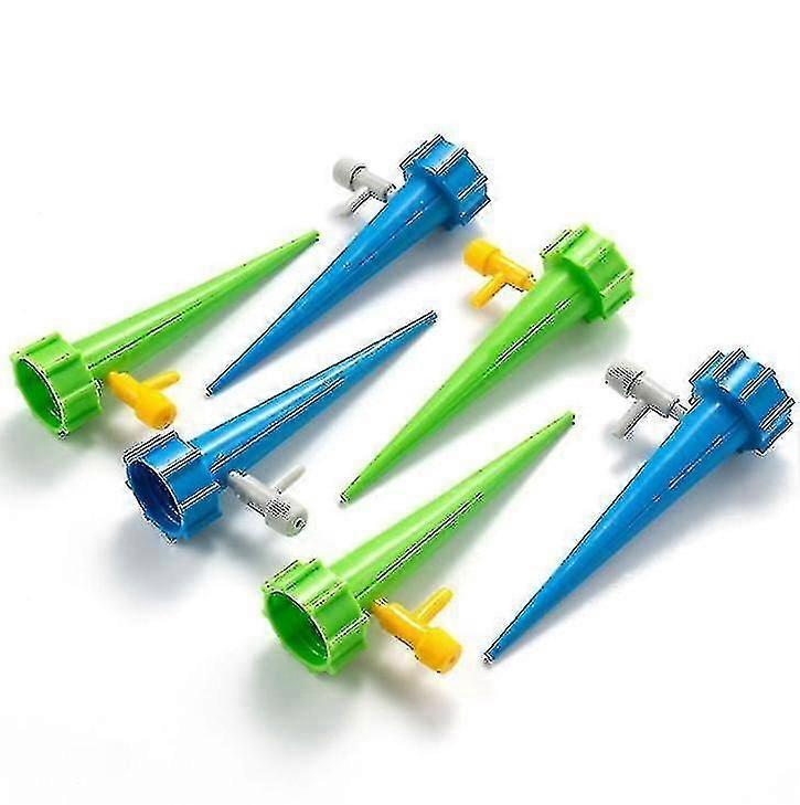 Automaattinen tiputus kastelu kastelulaite puutarhakasveille ja kukkablue ja vihreä