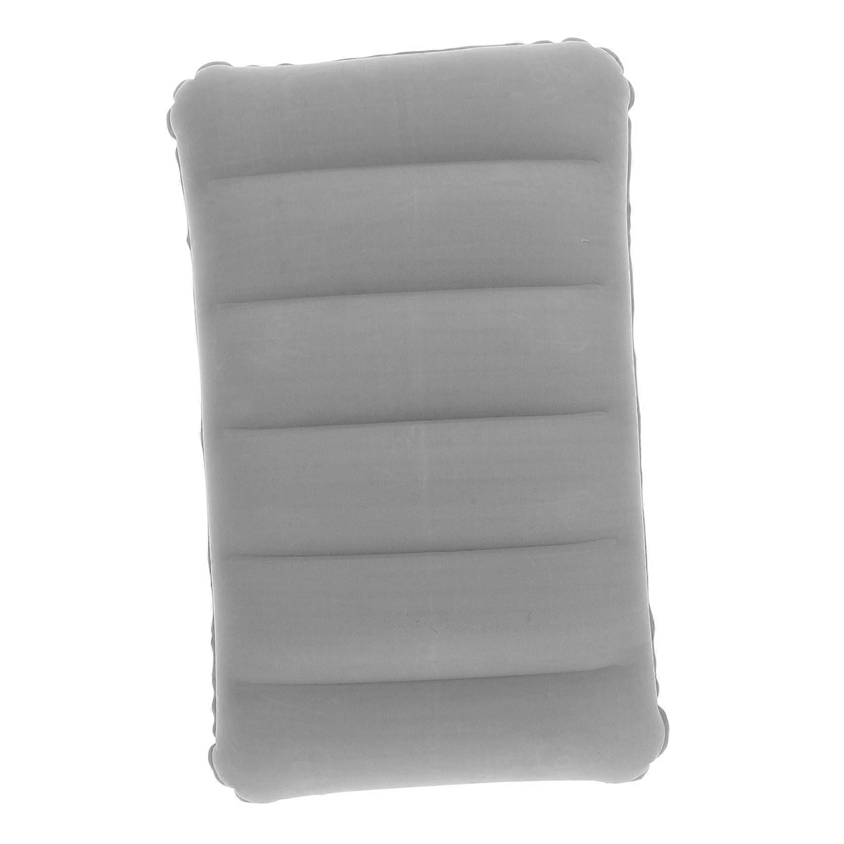 Inflatable Camping Pillow, Soft Flocked Cushion, Travel Nap Mat With Lumbar Support For Backpacking And Airplane