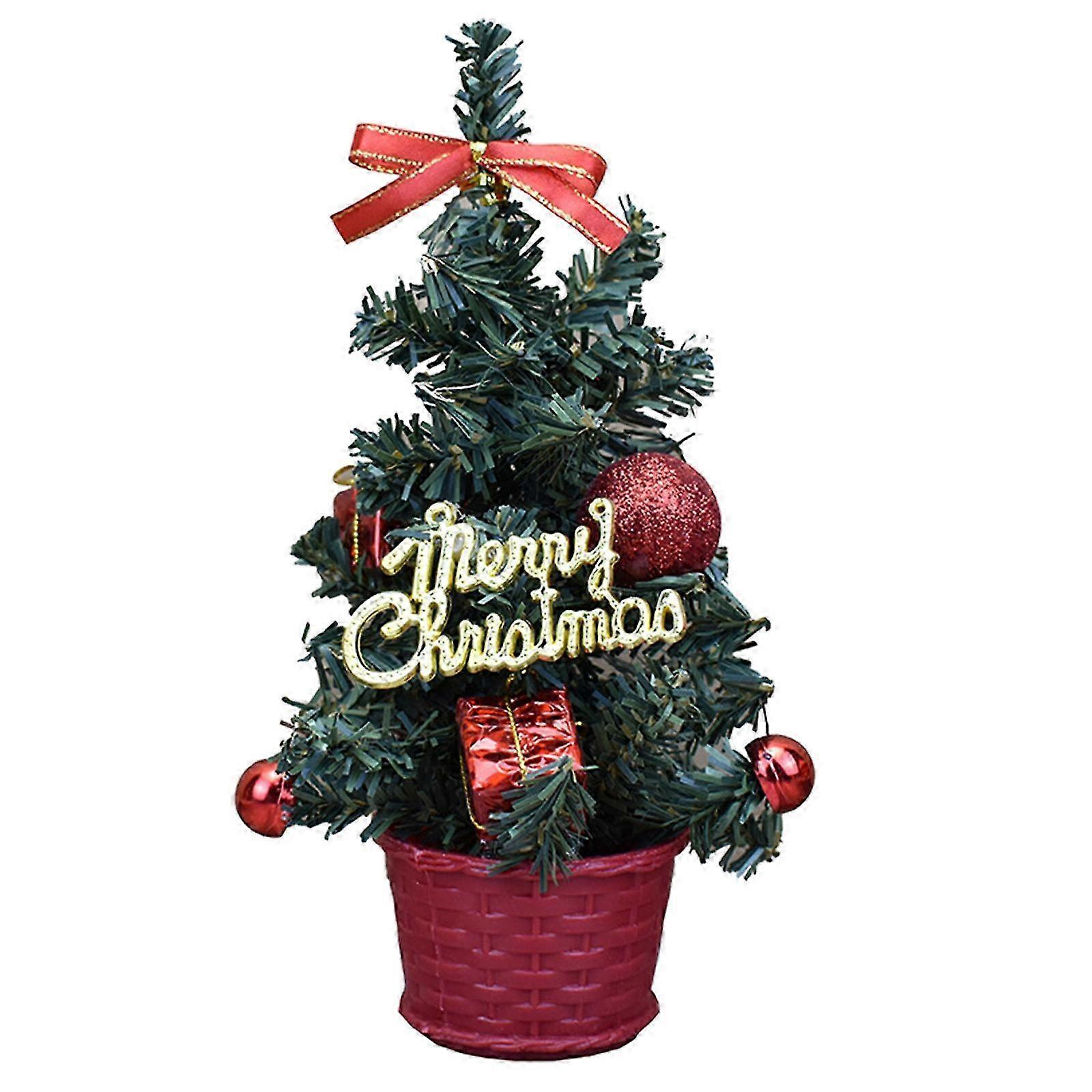 Mini Christmas Tree Gold Artificial Set for Tabletop Decorations
