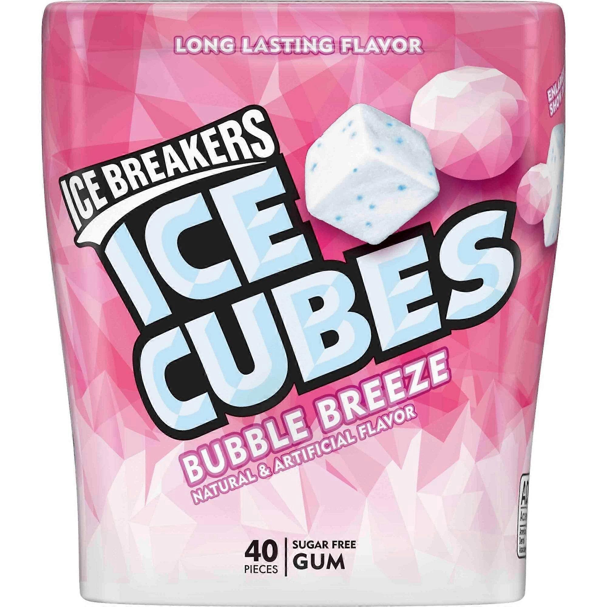 Ice Breakers Ice Cubes Bubble Breeze Sugar Free Gum, 40 Ea