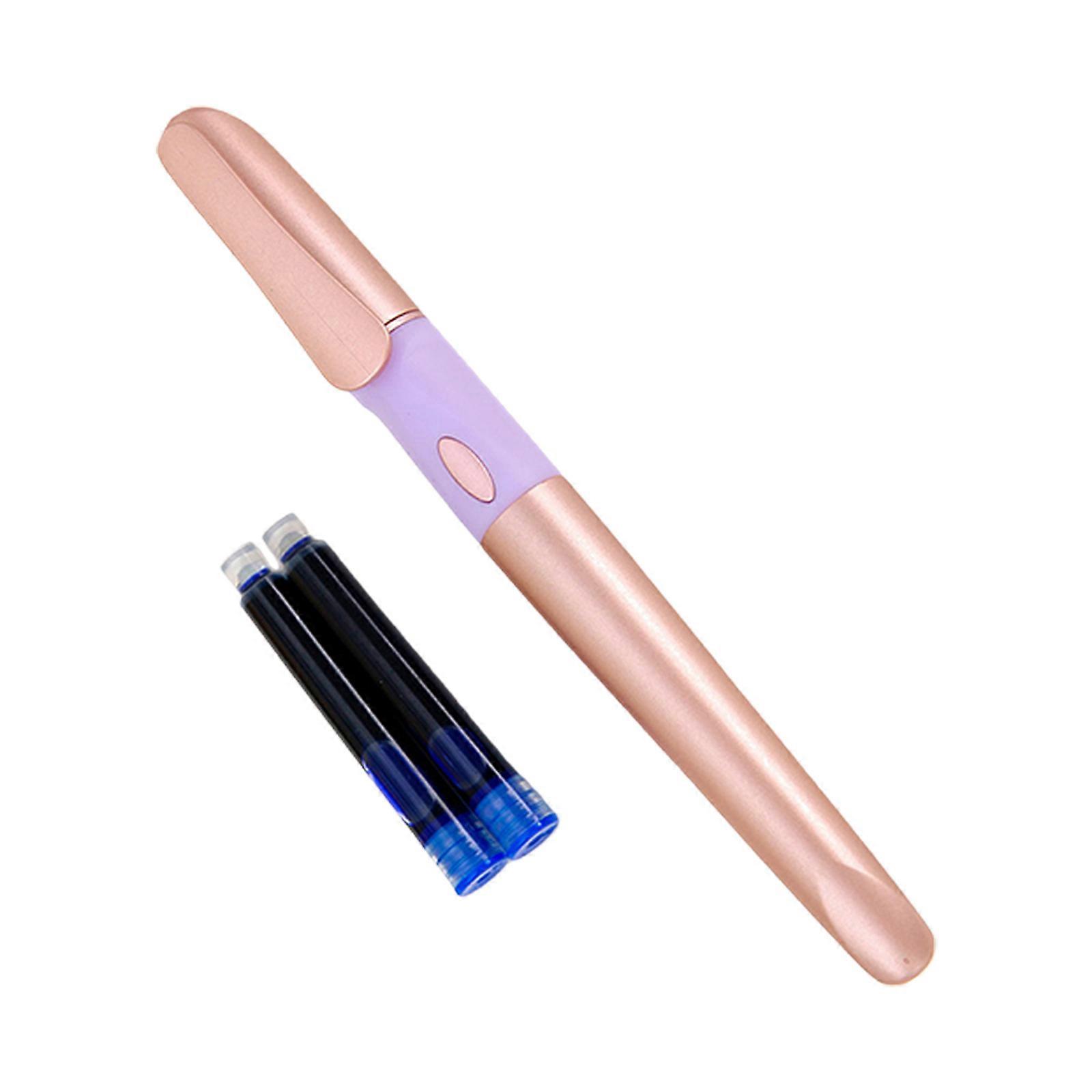 Multi Color Fountain Pen Direct Feed Ink System Large Capacity Cartridge Replaceable For Students And Professional  Rose Gold