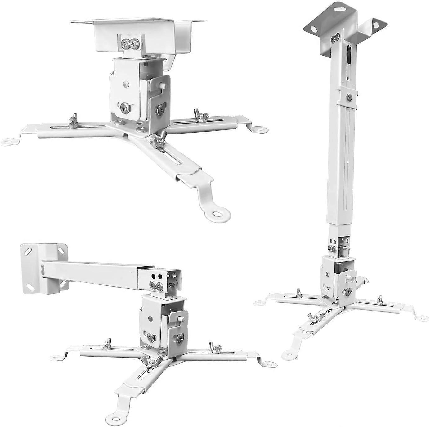 Projector Mount Wall or Ceiling Projection Mount Bracket with Adjustable Height and Extendable Arms Mount for Home
