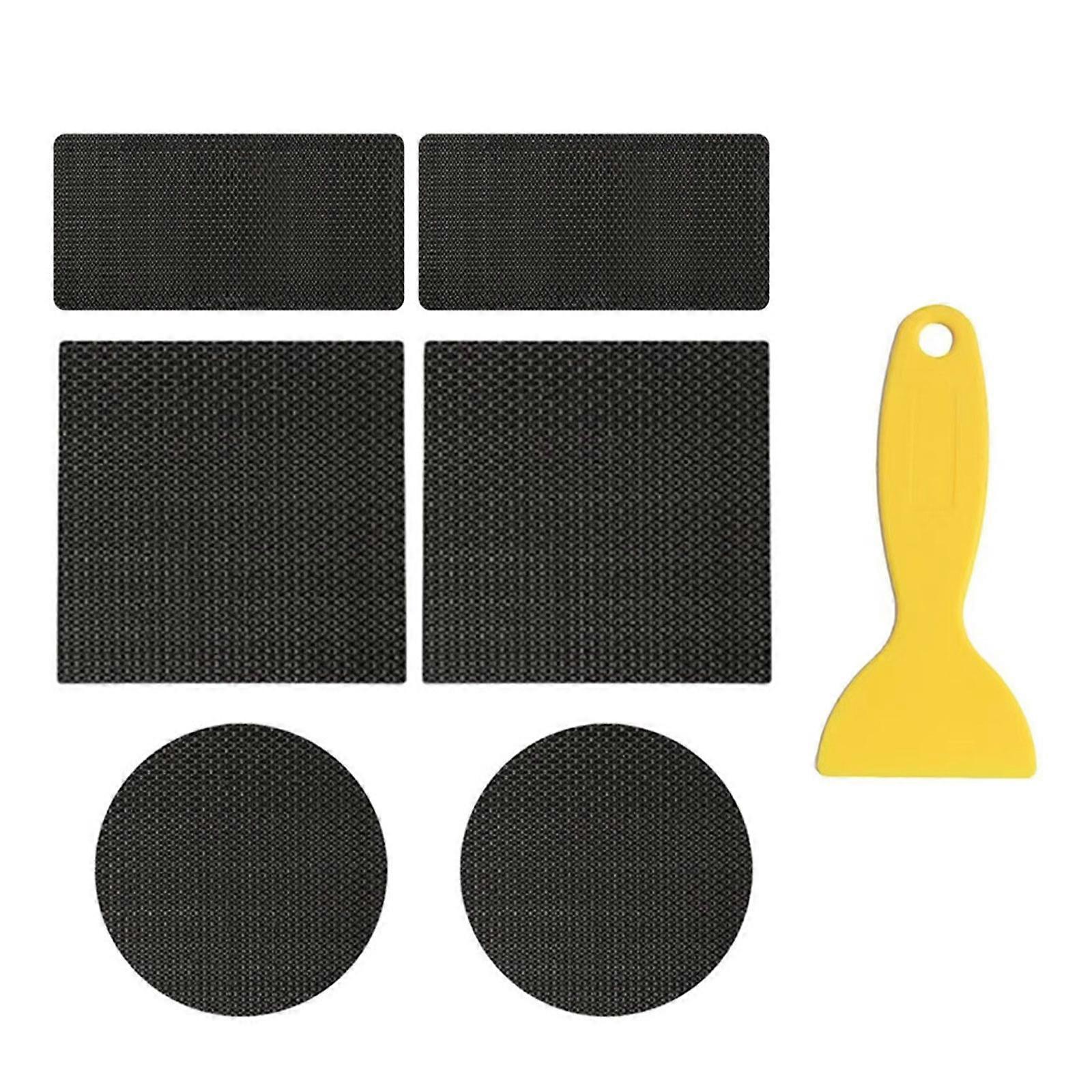 6Pcs Trampoline Mat Hole Fix Patches With Scraper Trampoline Repair Adhesive Patches for Holes and Tear Enduring Multicolor