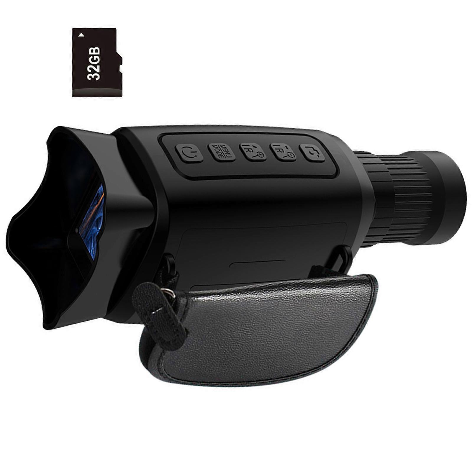 Ultrared Rays Night Visibility Monocular Optically 16x Magnification Recording Functionality For Hunting Hiking Surveillances Multicolor