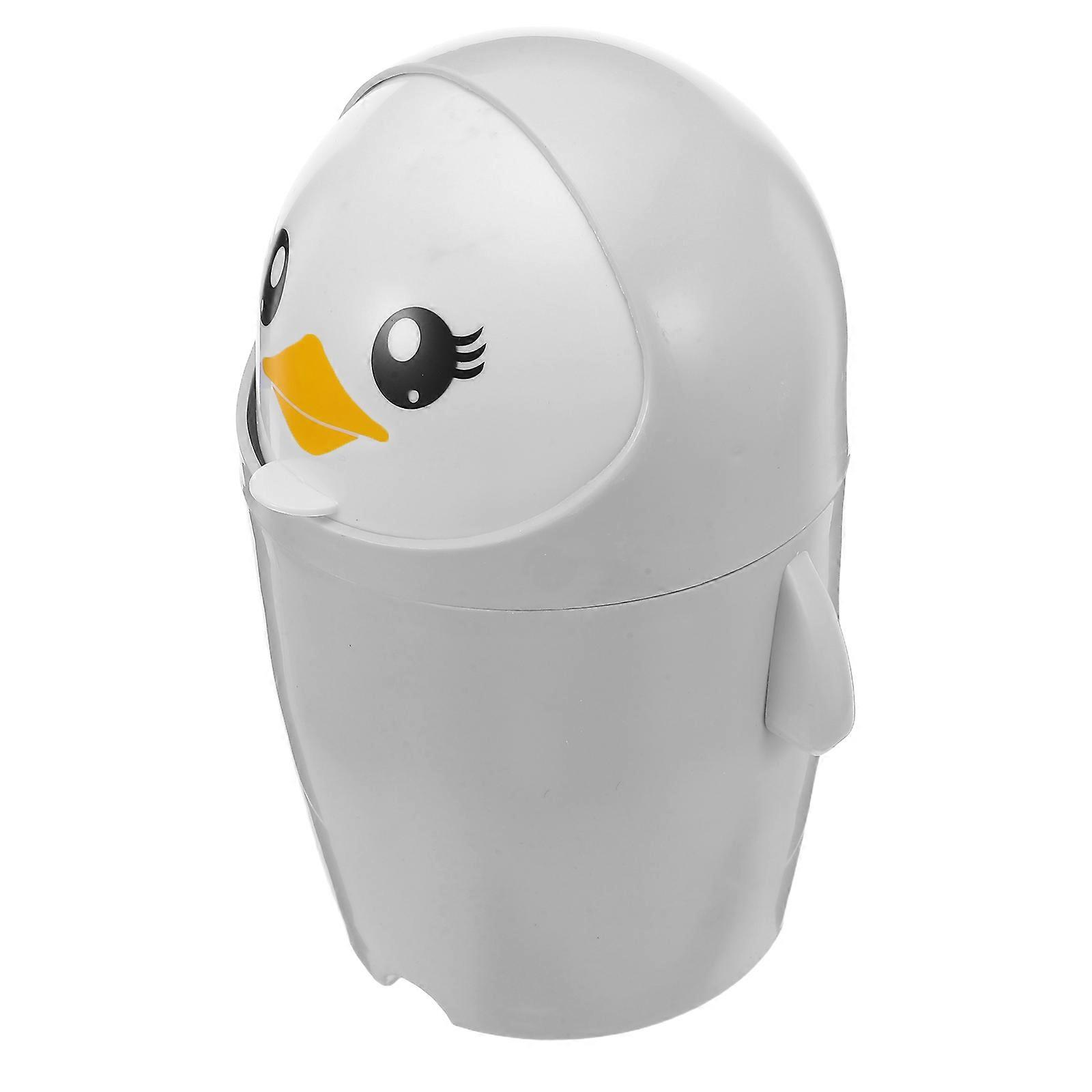 Cute Mini Trash Can Penguin Bin for Tabletop Use