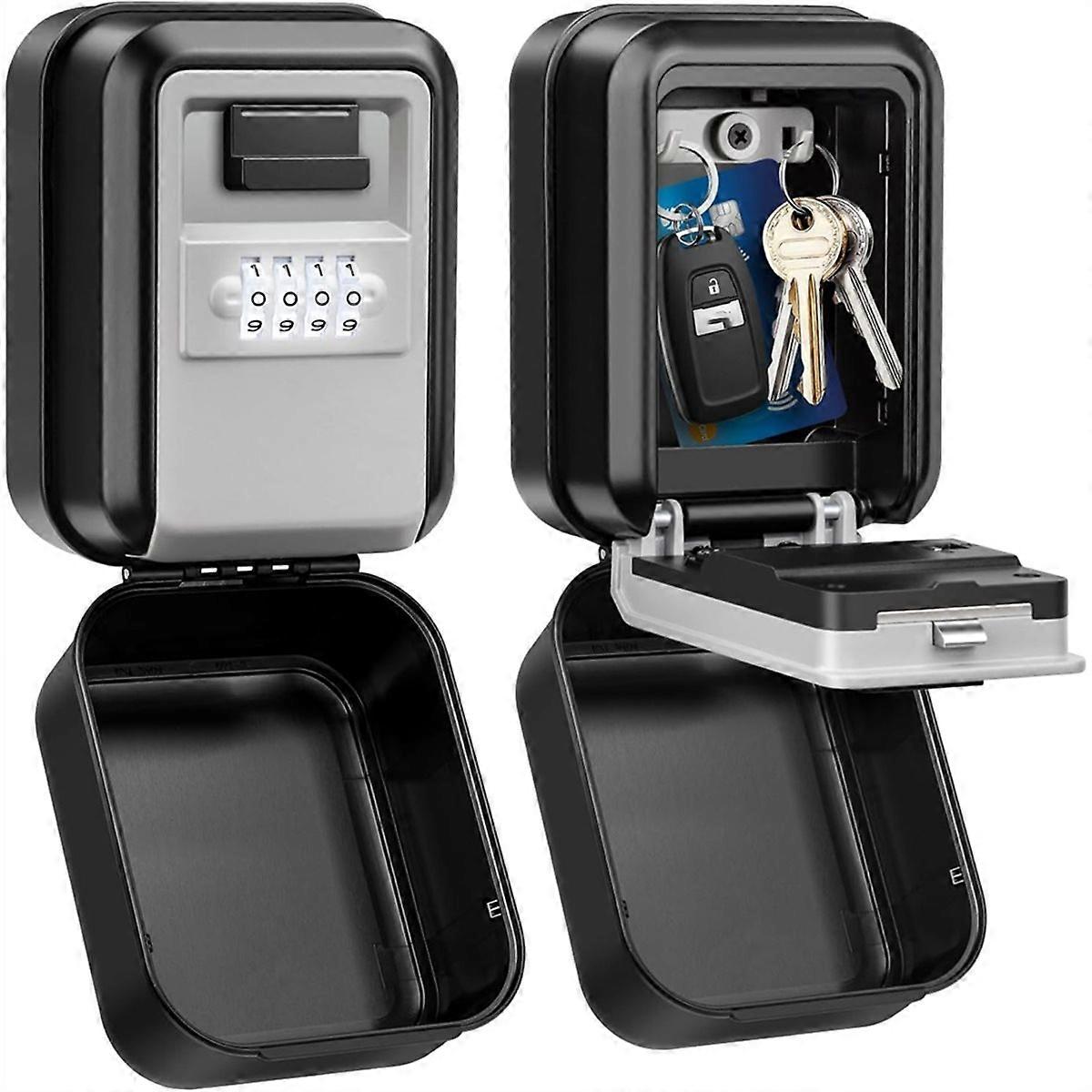 Key Lock Box, Waterproof Wall Mount Lock Box for Keys with Code, 4 Digit Combination Lockbox for Hom