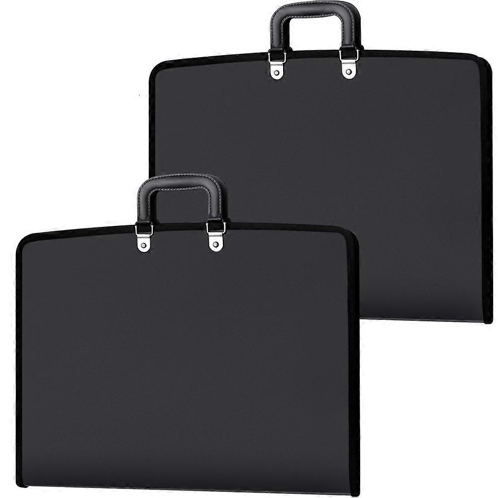 2-Pack 11 X 17 Inch Folders for Artwork Storage with Handles and Zipper Closure, Oxford Cloth with Frosted Edges