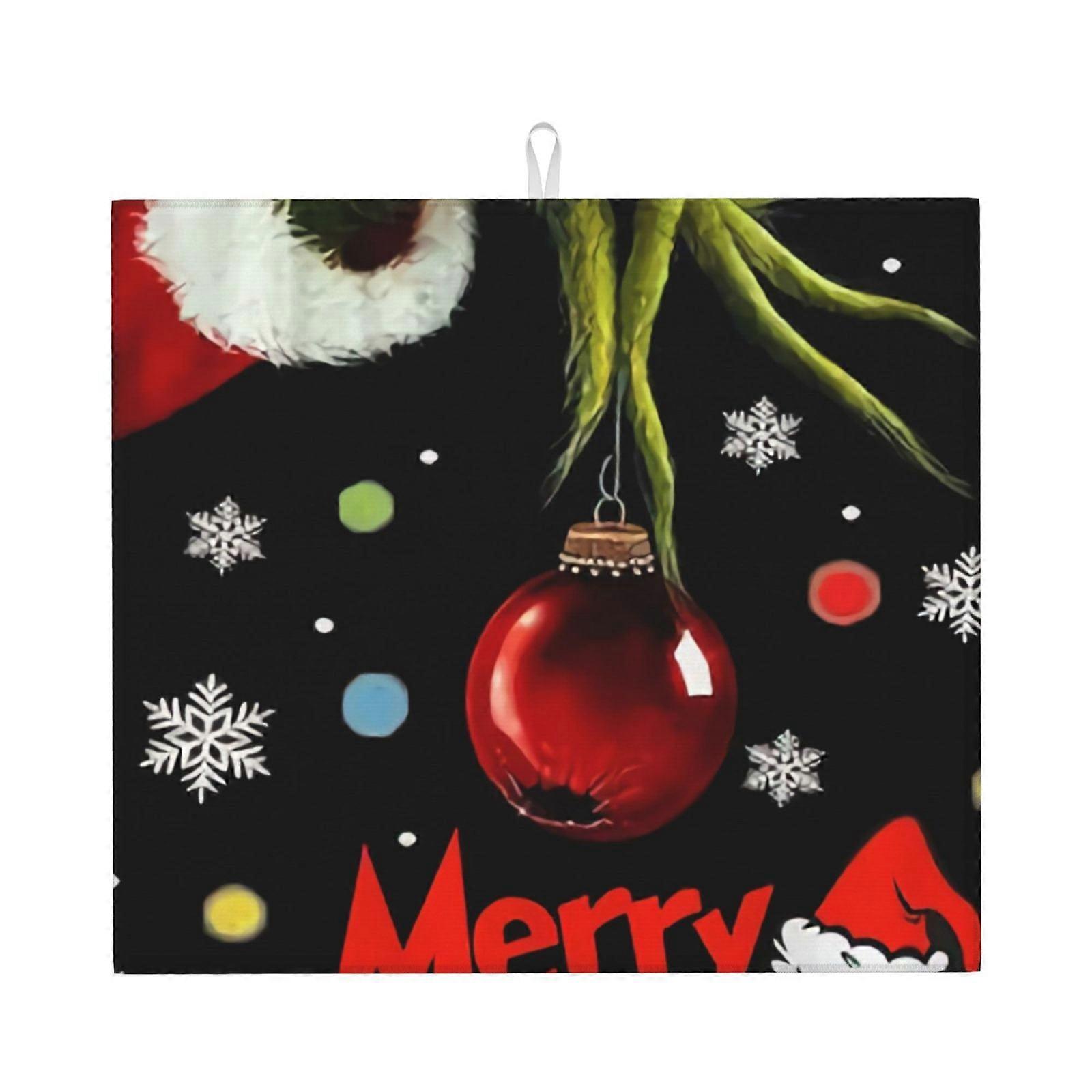 The Grin-Ch Dish Drying Mat For Kitchen Counter, Microfiber Dish Mat, Fast Absorbent Draining Pad