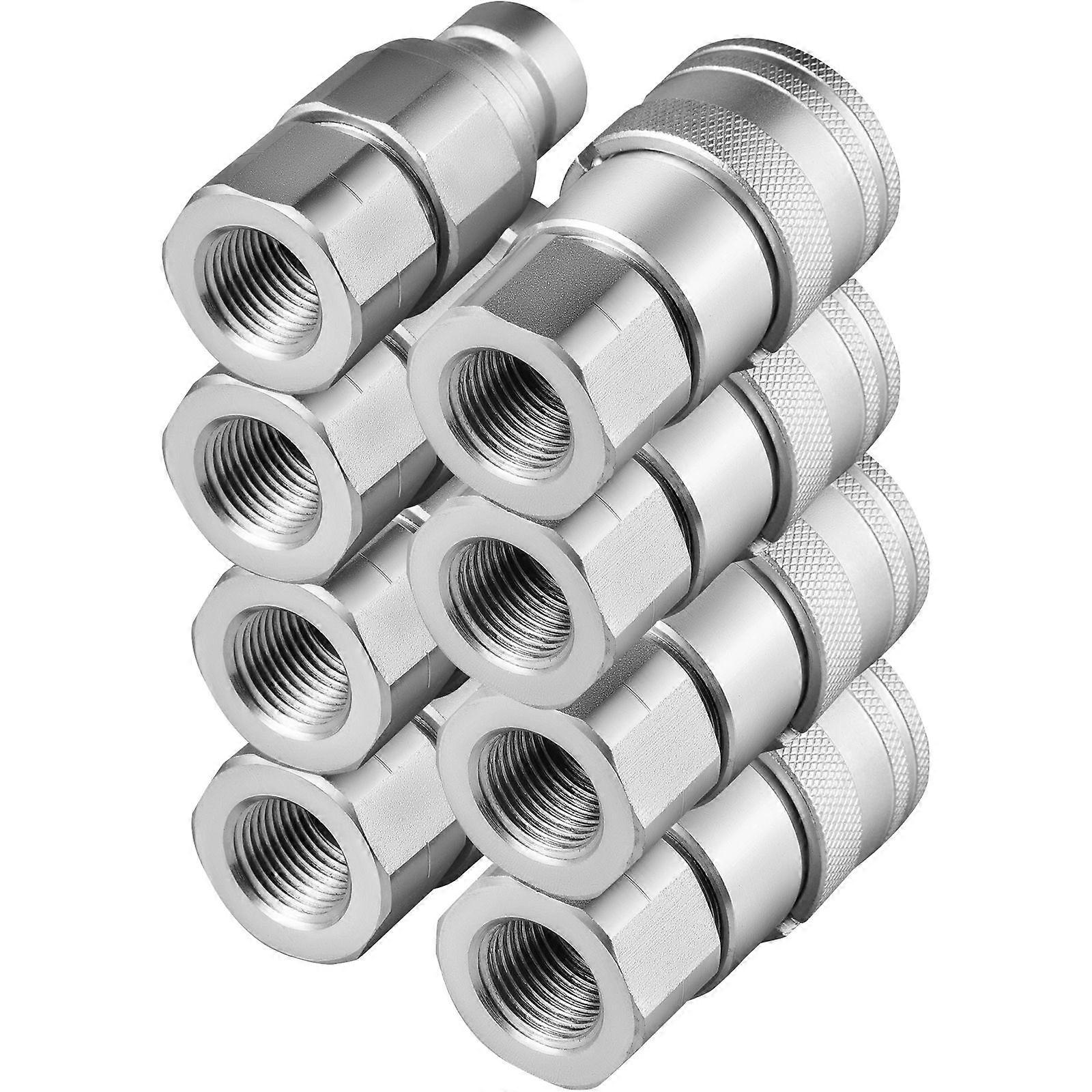 Hydraulic Coupler 1/2 Body with 1/2" NPT Thread 27.6 MPa Hydraulic Quick Connect 4 Pairs Hydraulic Coupling Quick Connect 45.5 L/min