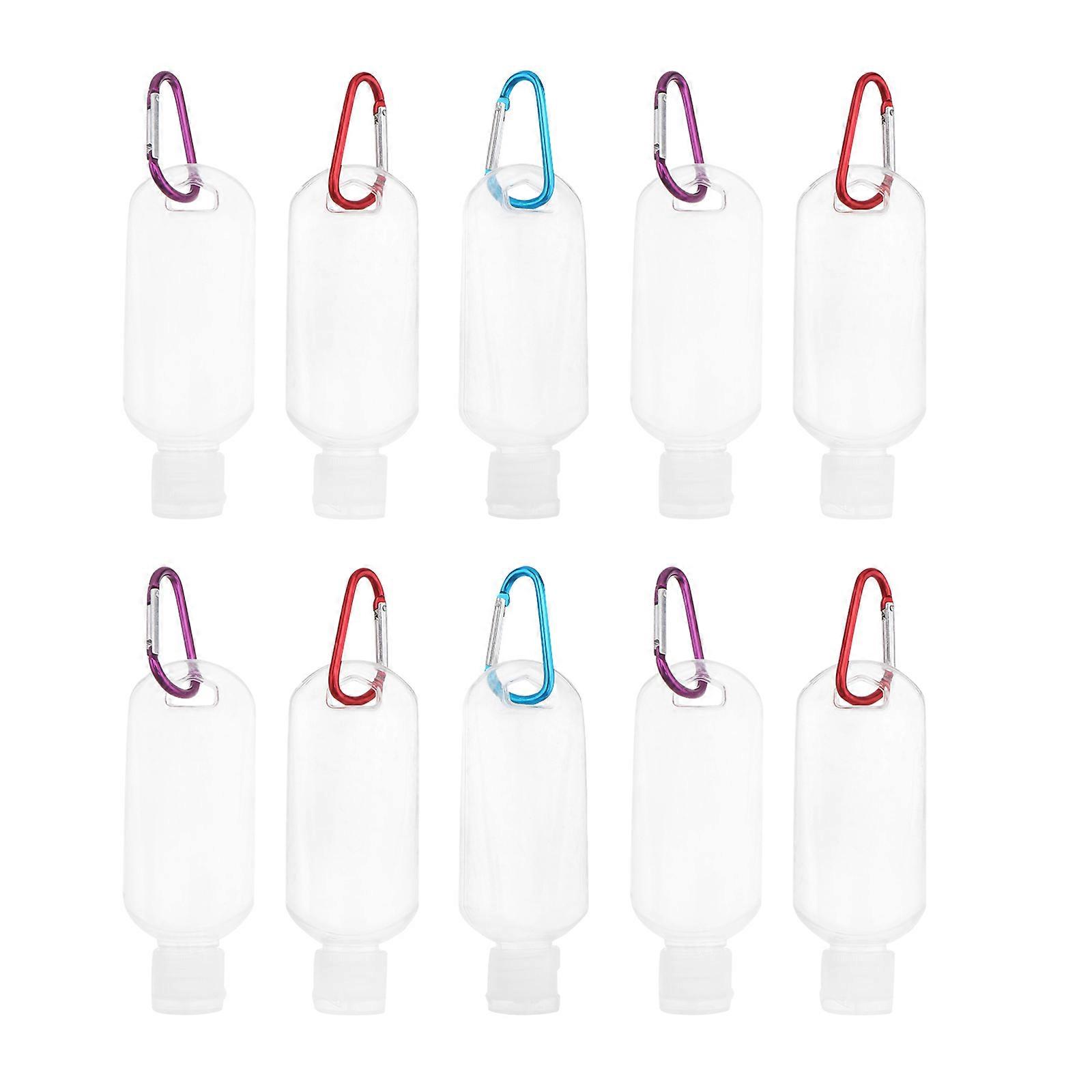 Refillable Bottles 50ml with Hook for Travel Use 10Pcs Set in White