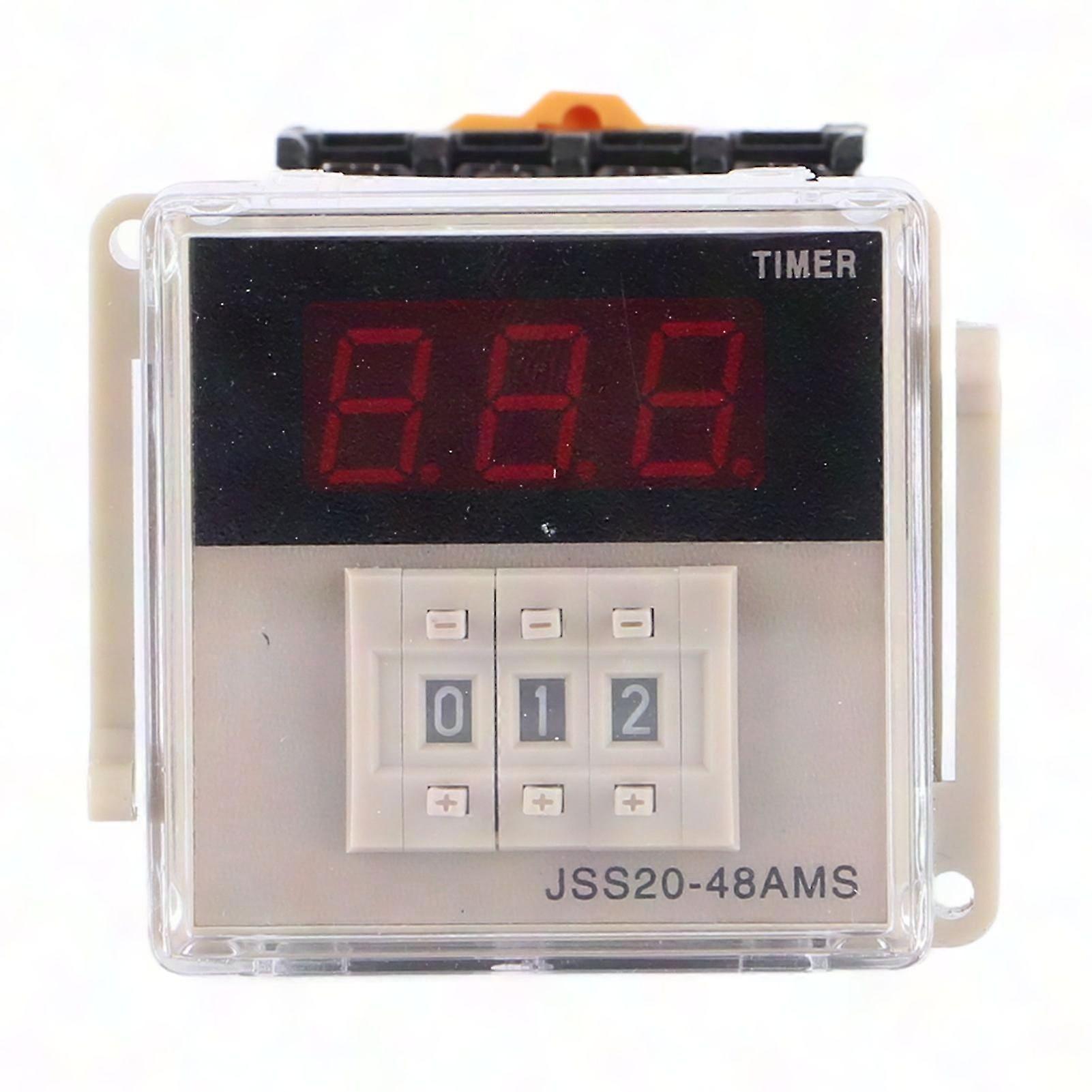 Digital Delay Timer Relay JSS20 48AMS 1-999s Adjustable Power On Delay with LED Display for Industrial Automation Control