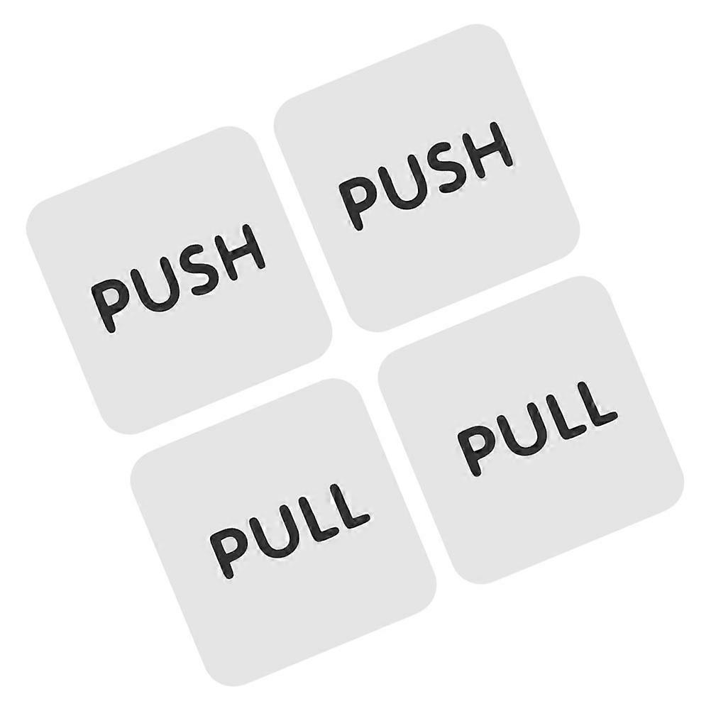 Push Pull Sticker Signs Acrylic Door Handle Labels for Office 4Pairs