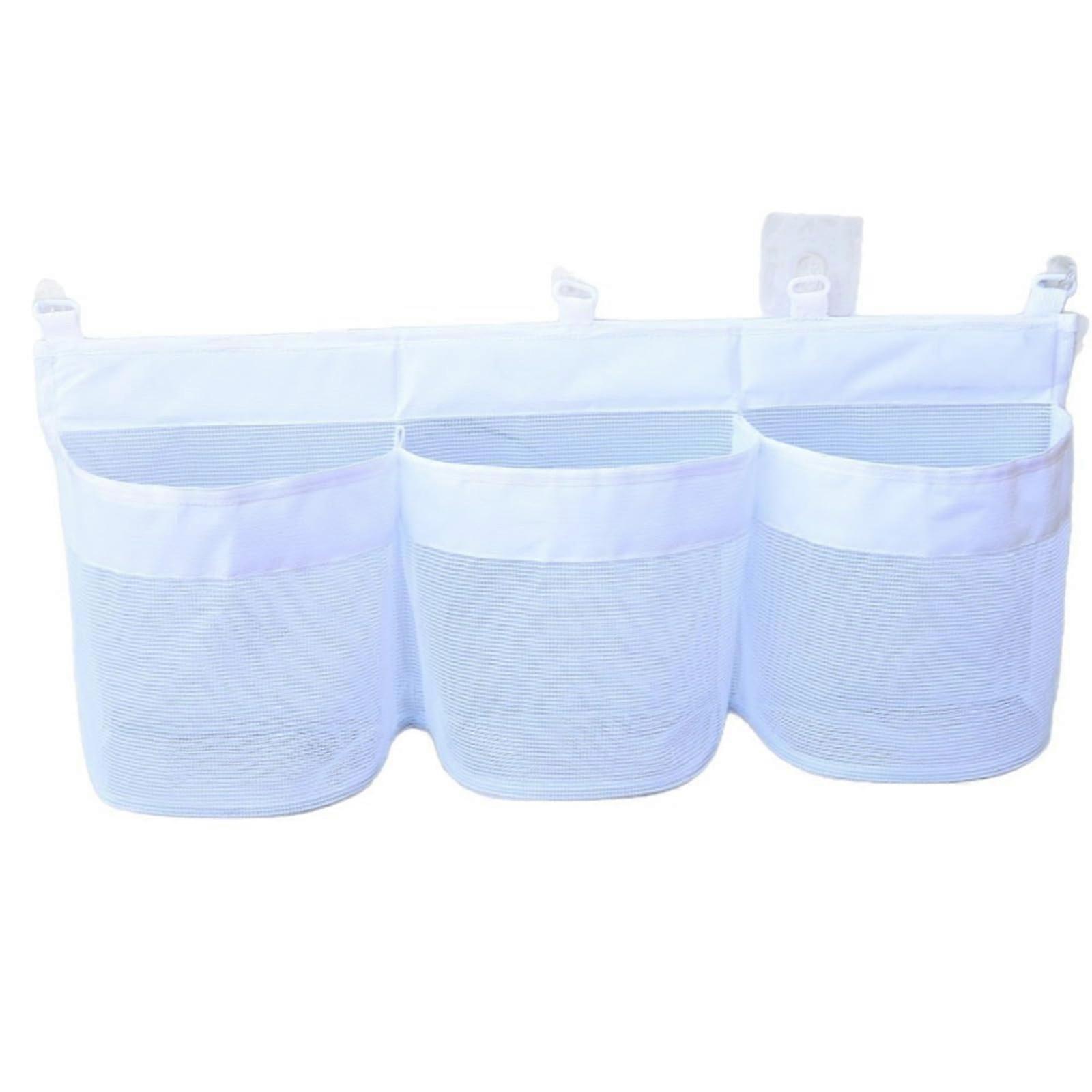 2 Pack Hanging Mesh Storage Bags with 3 Tiers for Toys Bath Balls Socks and Small Items