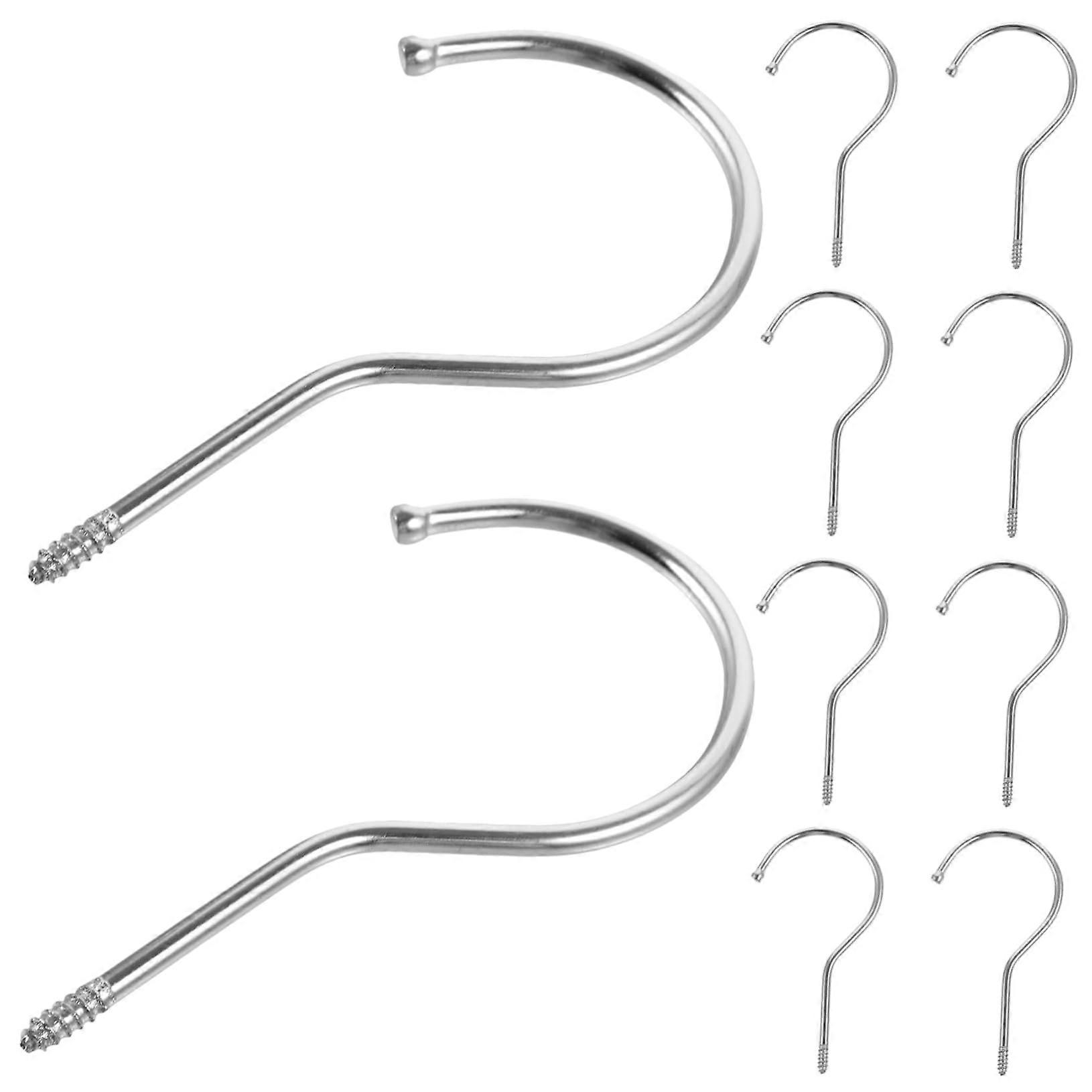 10pcs Utility Hooks Removable Screw Hooks for Hanging Pants Space Saving Closet Organizer