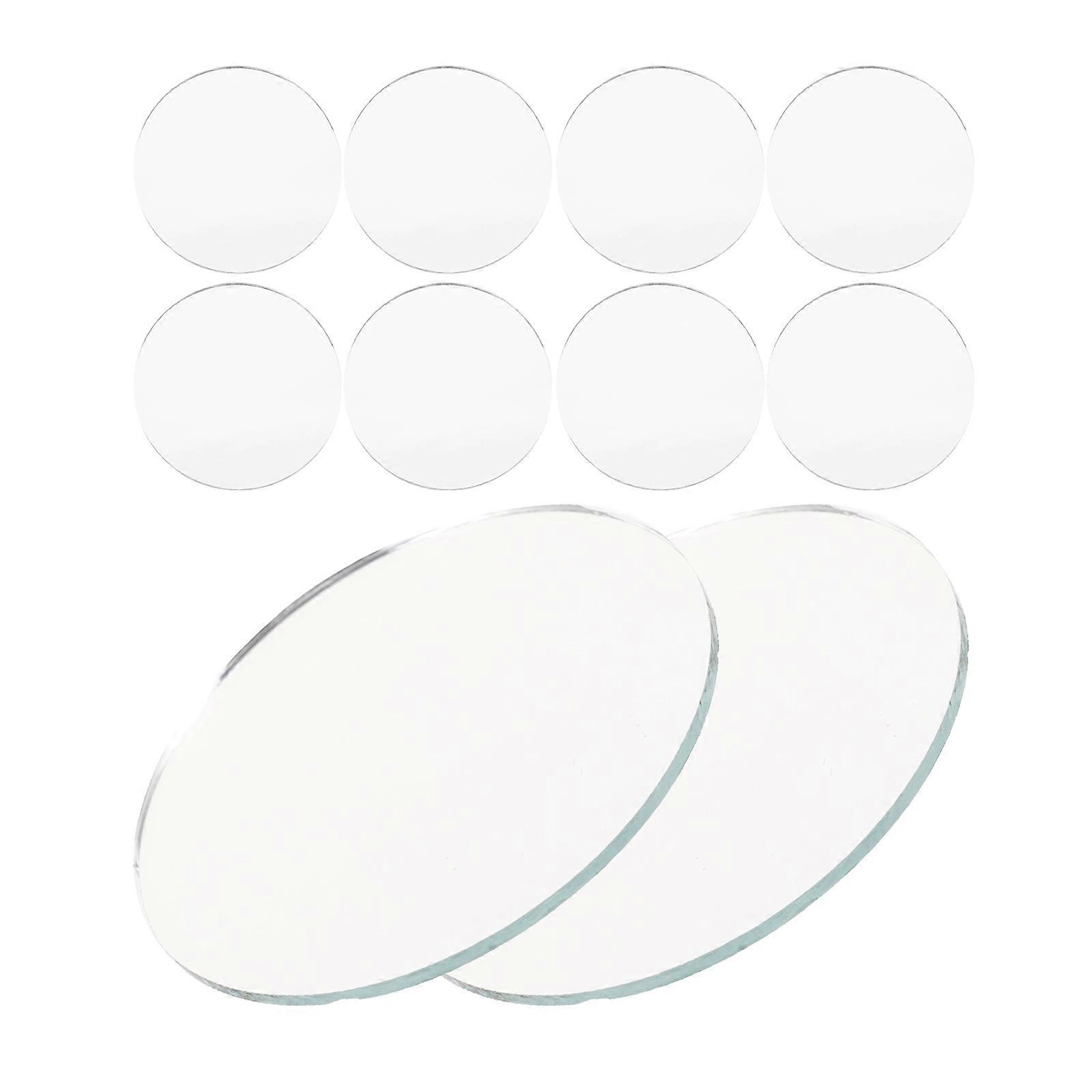 10pcs Small Mirror Sheets Round Makeup Mirrors Diy Makeup Craft Supplies