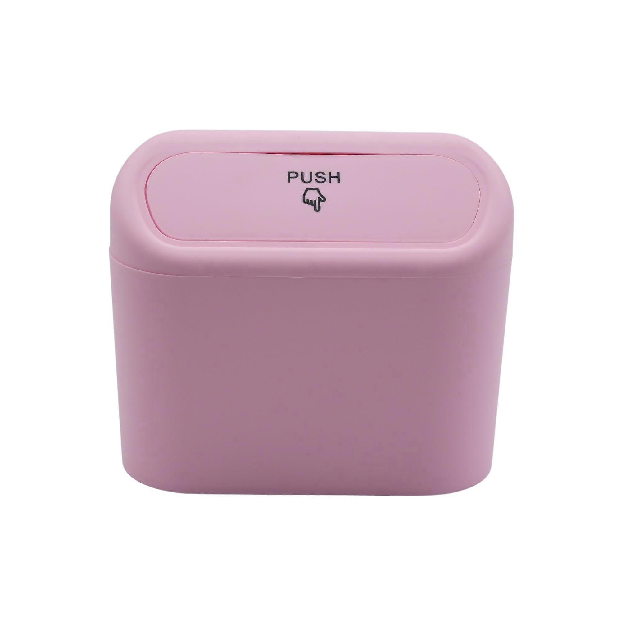 Car Trash Can with Lid, Waterproof Garbage Bin for Vehicle Interior, OdorSealing, Large Capacity, Pink