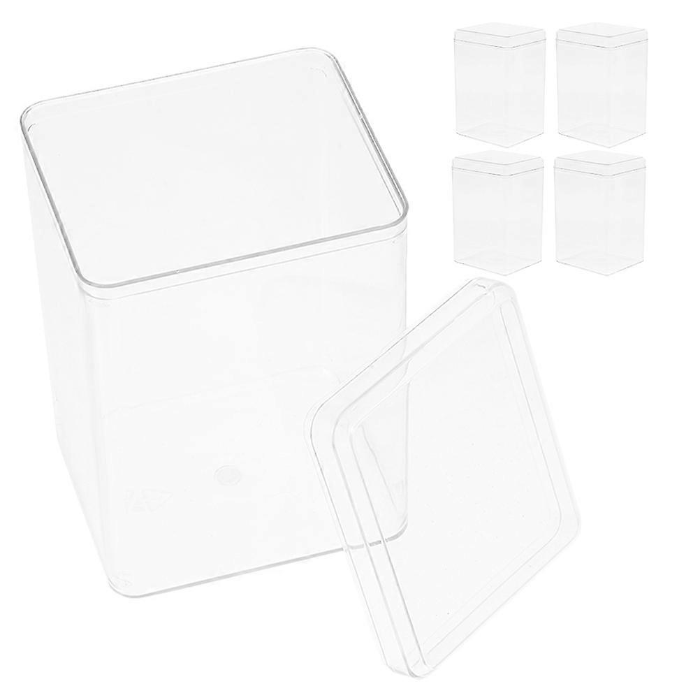 Action Figure Display Box Transparent Storage Case for Small Models 5Pcs