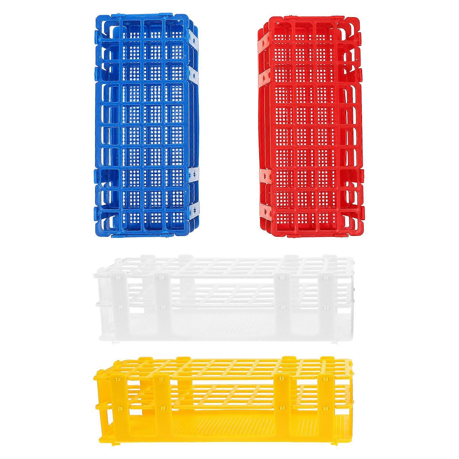 4Pcs Test Tube Rack Plastic Holder for Storage Use Assorted Color Laboratory