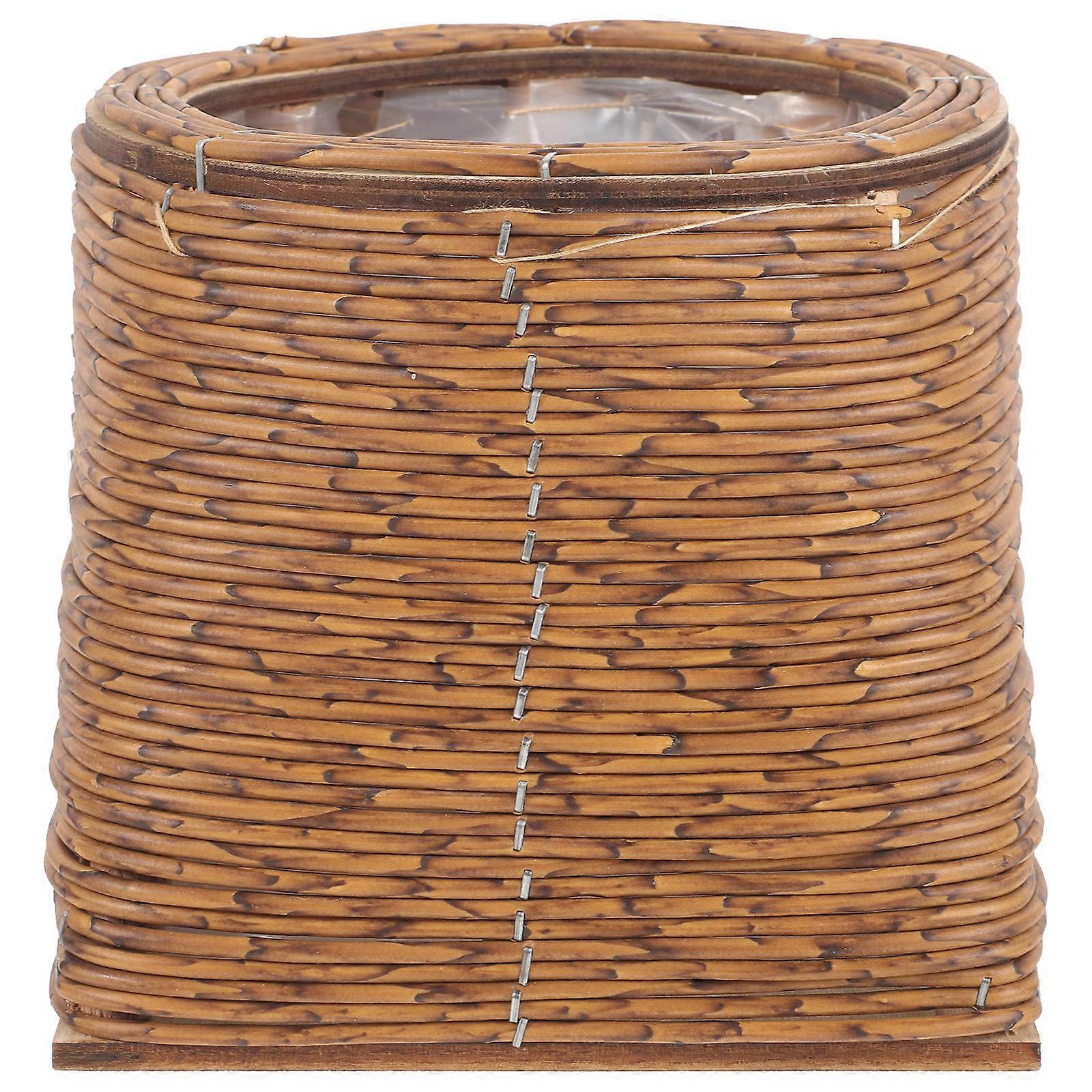 Hand Woven Rattan Flower Basket for Storage Use 2Pcs Set