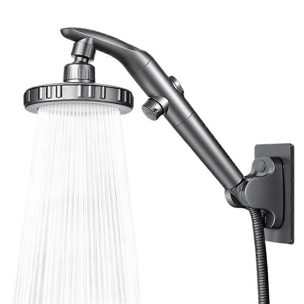 Pressure DualUse Handheld and Overhead Shower Head Set with 360° Rotatable Elbow Silver