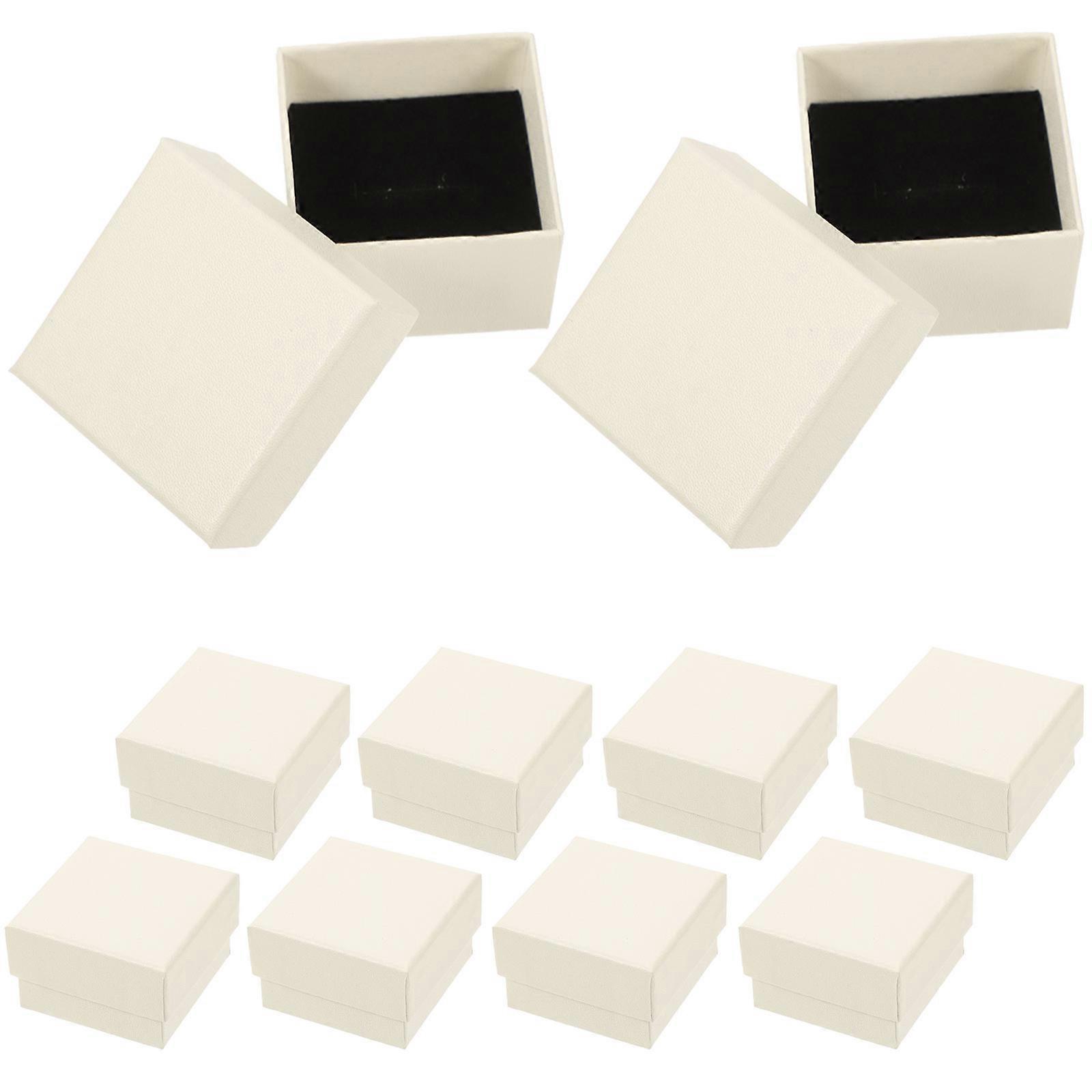 Jewelry Storage Kraft Paper Box Ring Case for 30Pcs Durable White