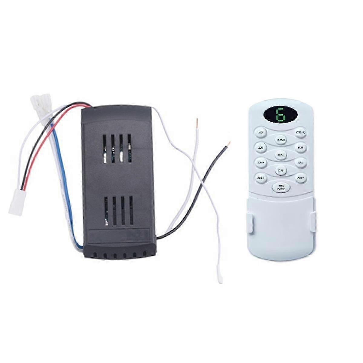 6-Speed Ceiling Fan Remote Control Replacement Kit, 40W DC Fan and Light Remote with Receiver