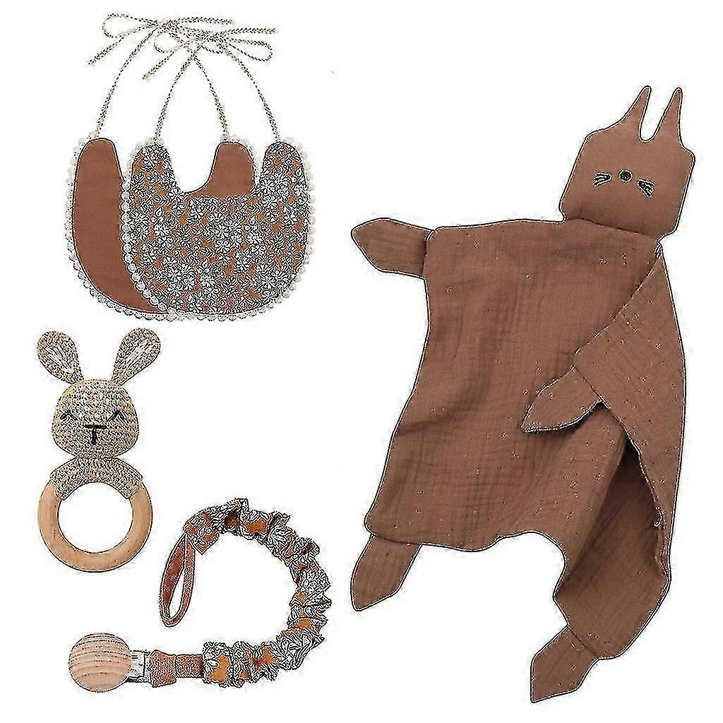 Cartoon Pacifier Chains Safe Teething Chain With Saliva Towel Teether Blanket