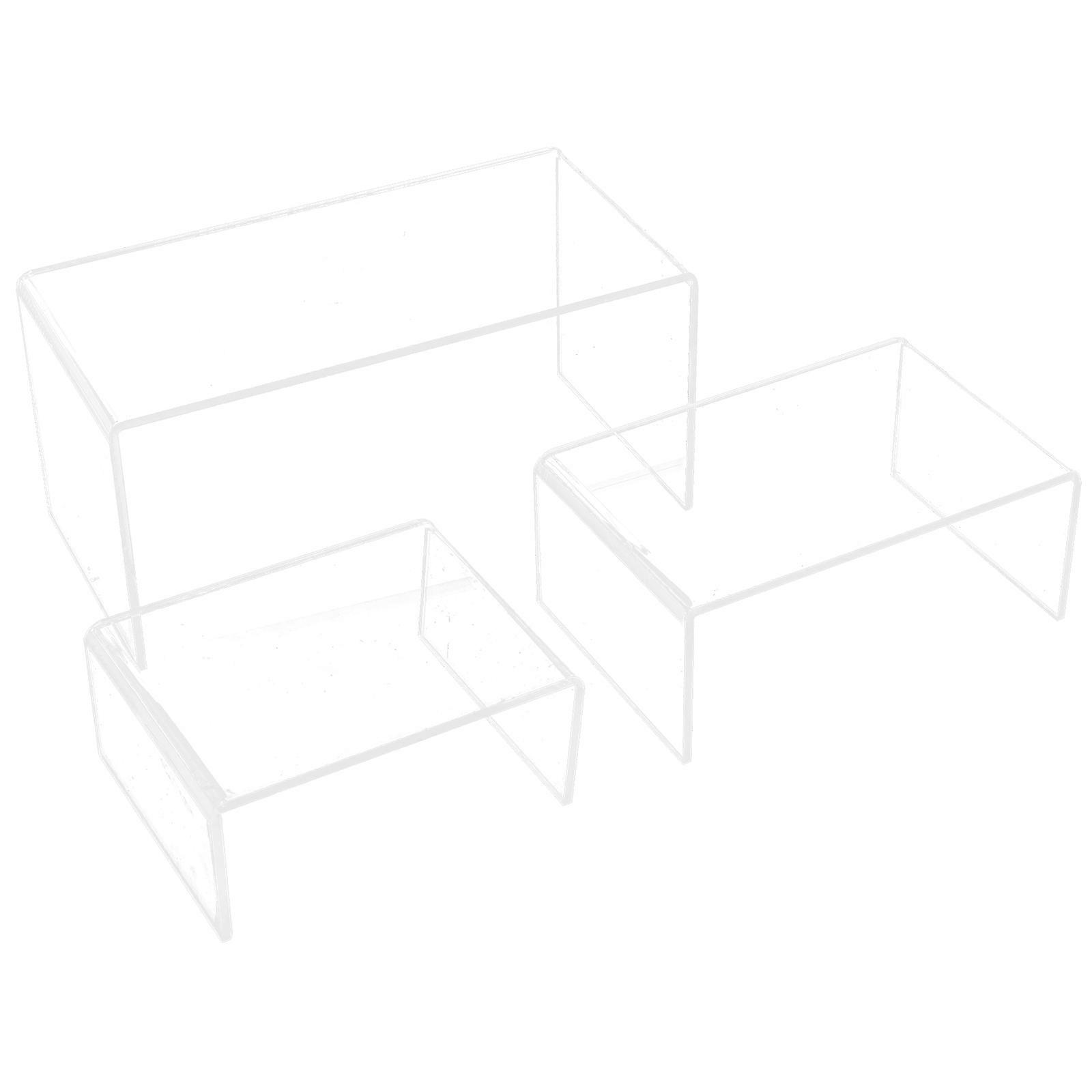 Transparent Acrylic Cosmetics Display Stand for Storage 3Pcs Organizer