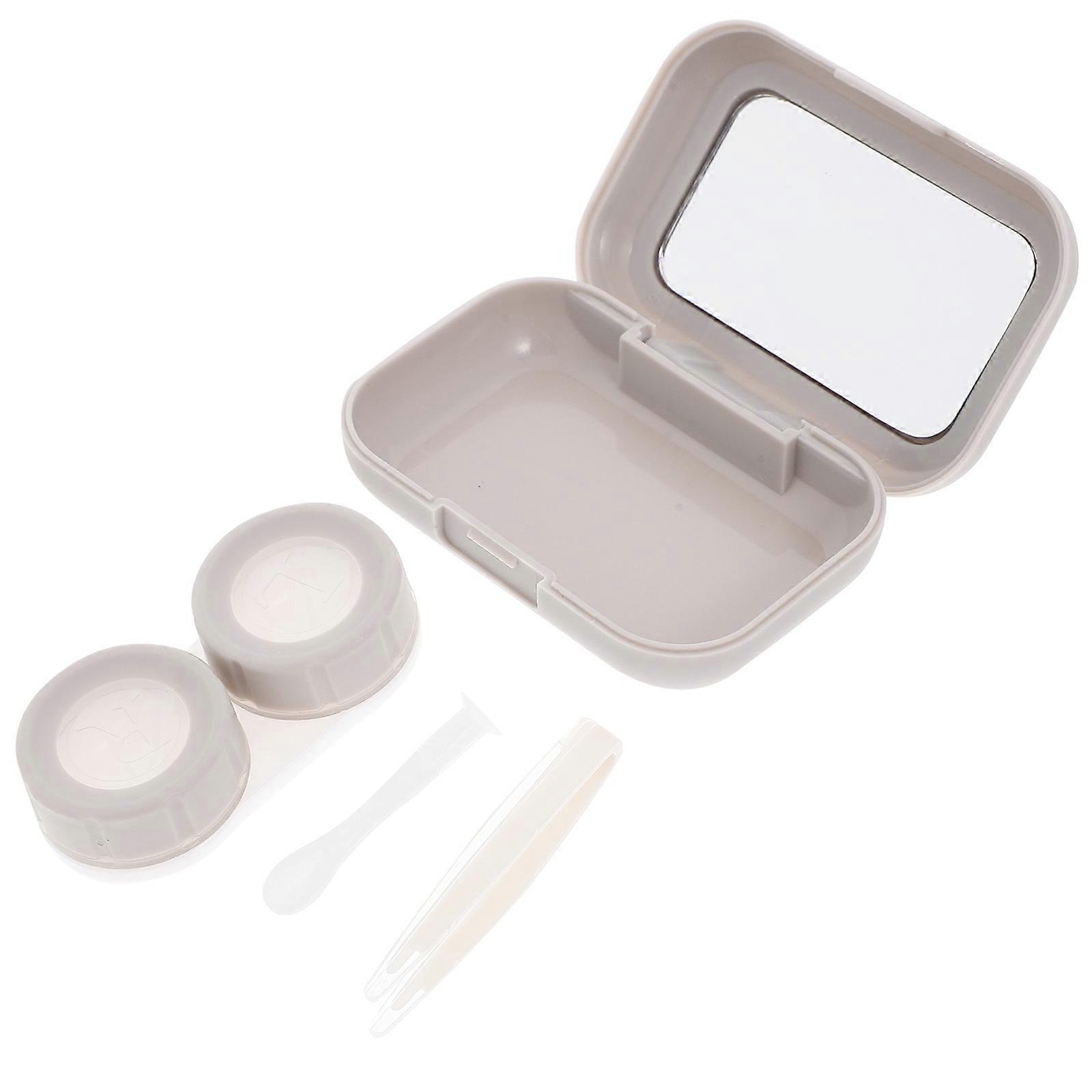 Contacts Case Grey Lens Holder for Storage 1Set Portable Box