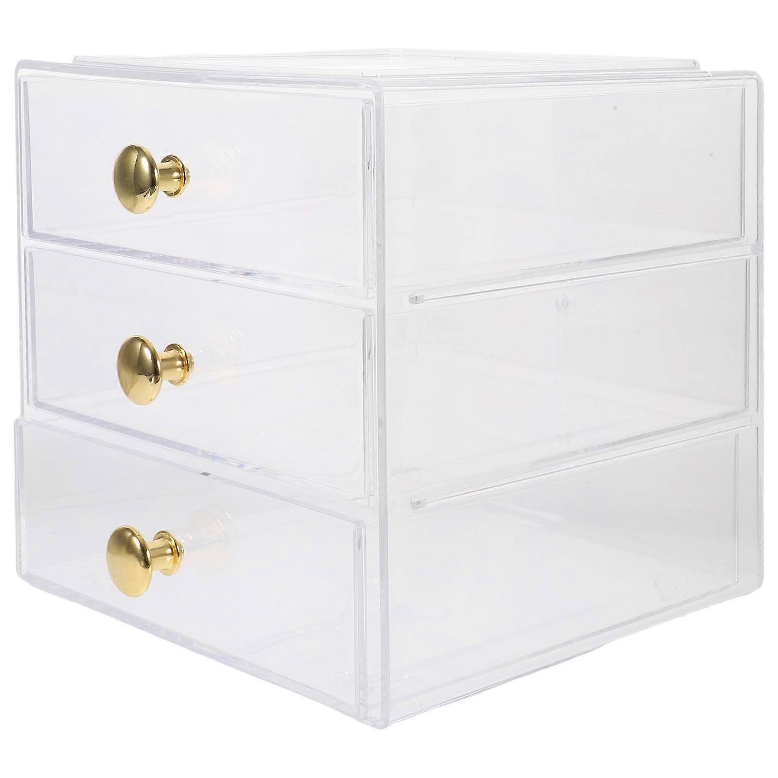 Three-Layer Transparent Drawer Type Storage Box Acrylic Organizer for Items Storage