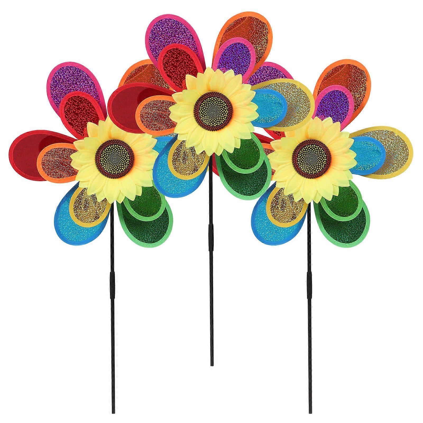Windmill Pinwheel Model For Home Decoration Assorted Color 3Pcs