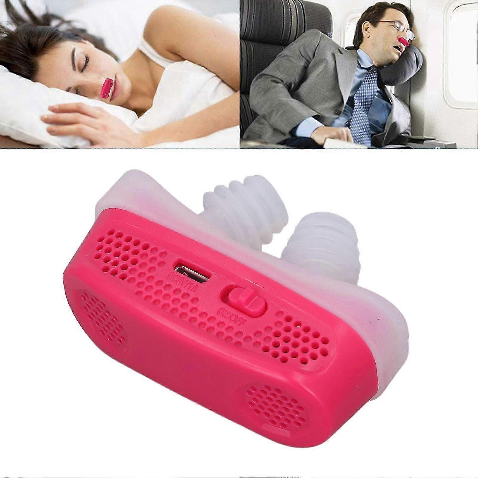 25-26 Electric Snoring Solution Devices Automatic Nose Vents Plugs Portable Variable Snore Preventer Red
