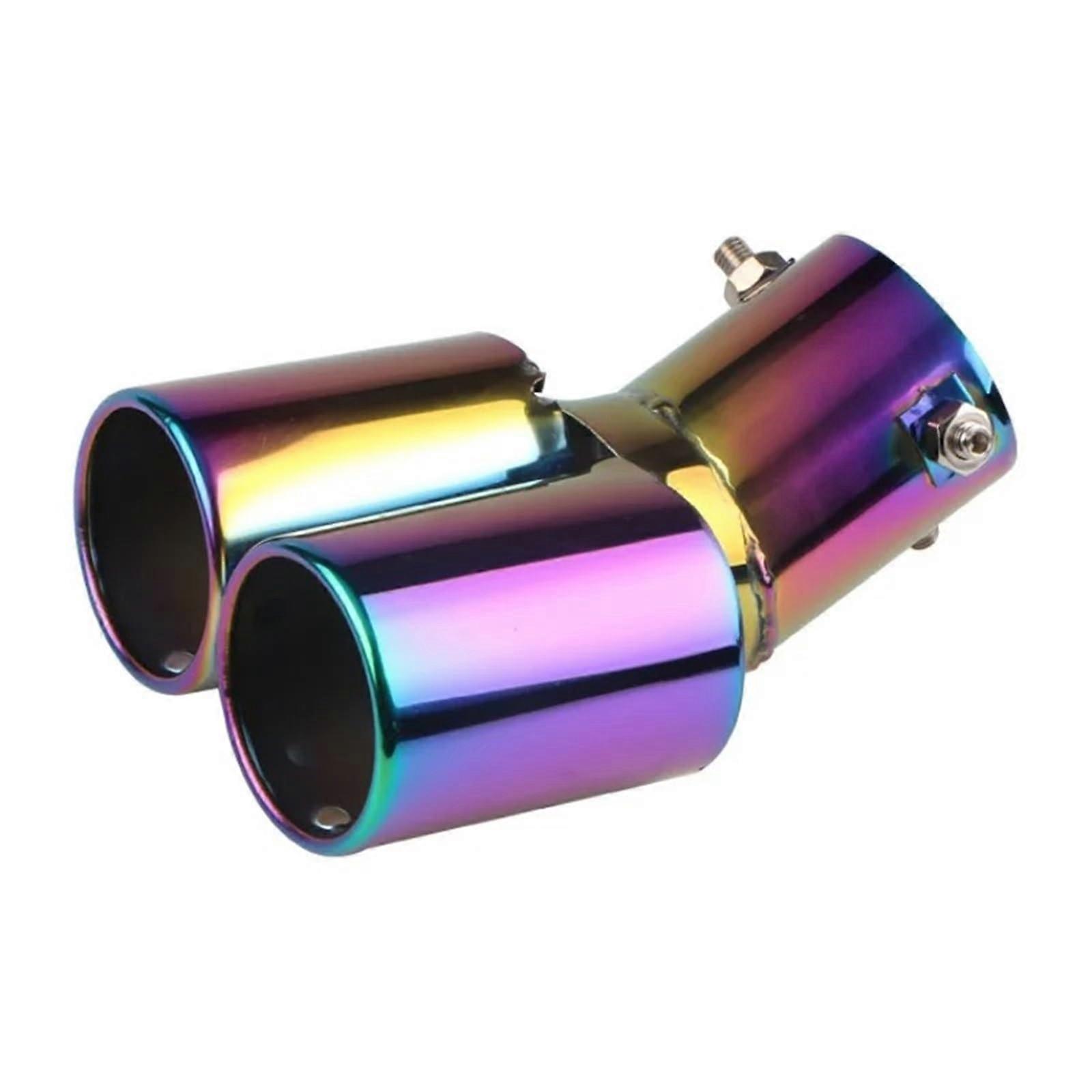 Stainless Steel Double Exhaust Tip BoltOn Curved Tail Pipe  Temp Resistant Rust