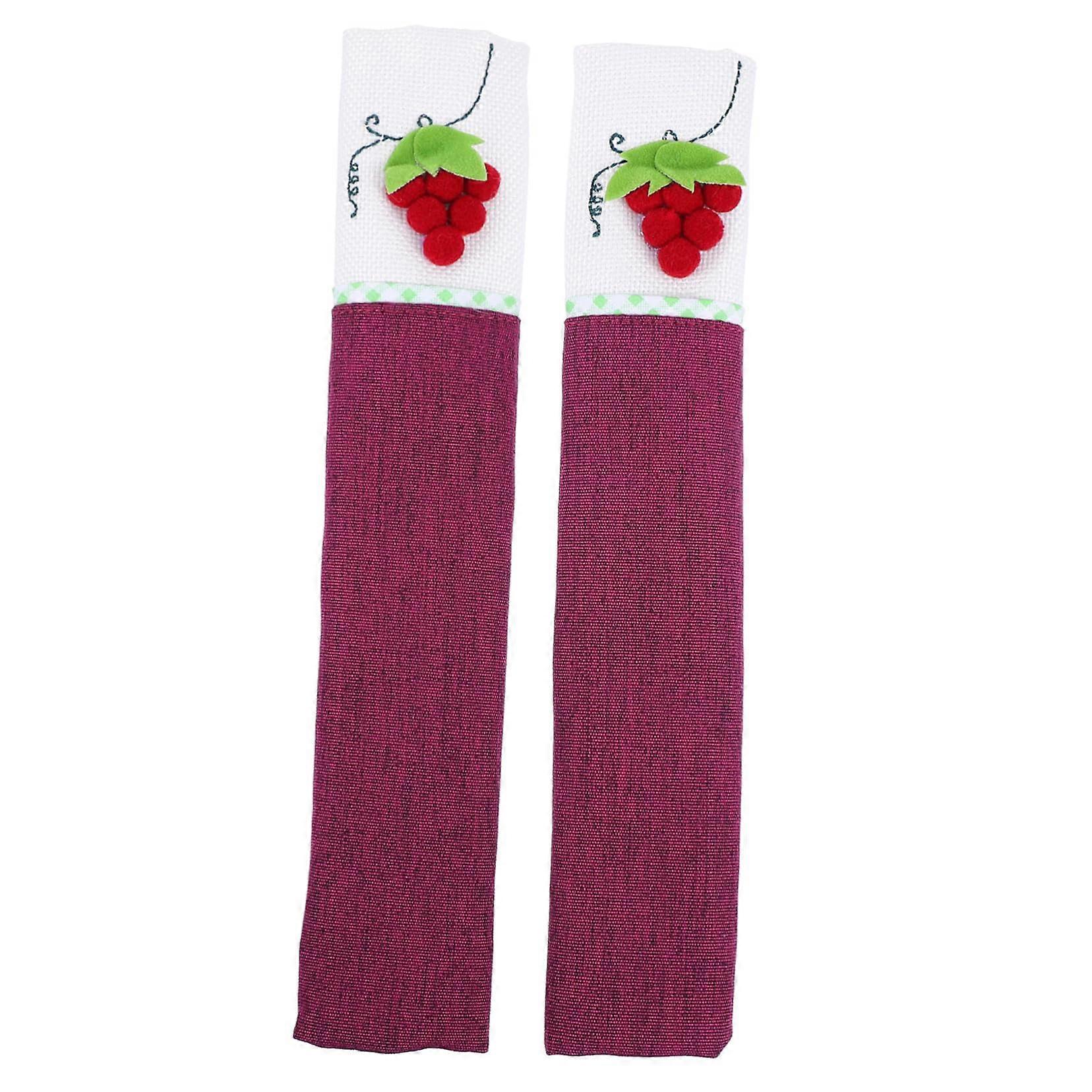 2pcs Purple Grape Fridge Handle Covers Adjustable Refrigerator Protectors for Kitchen