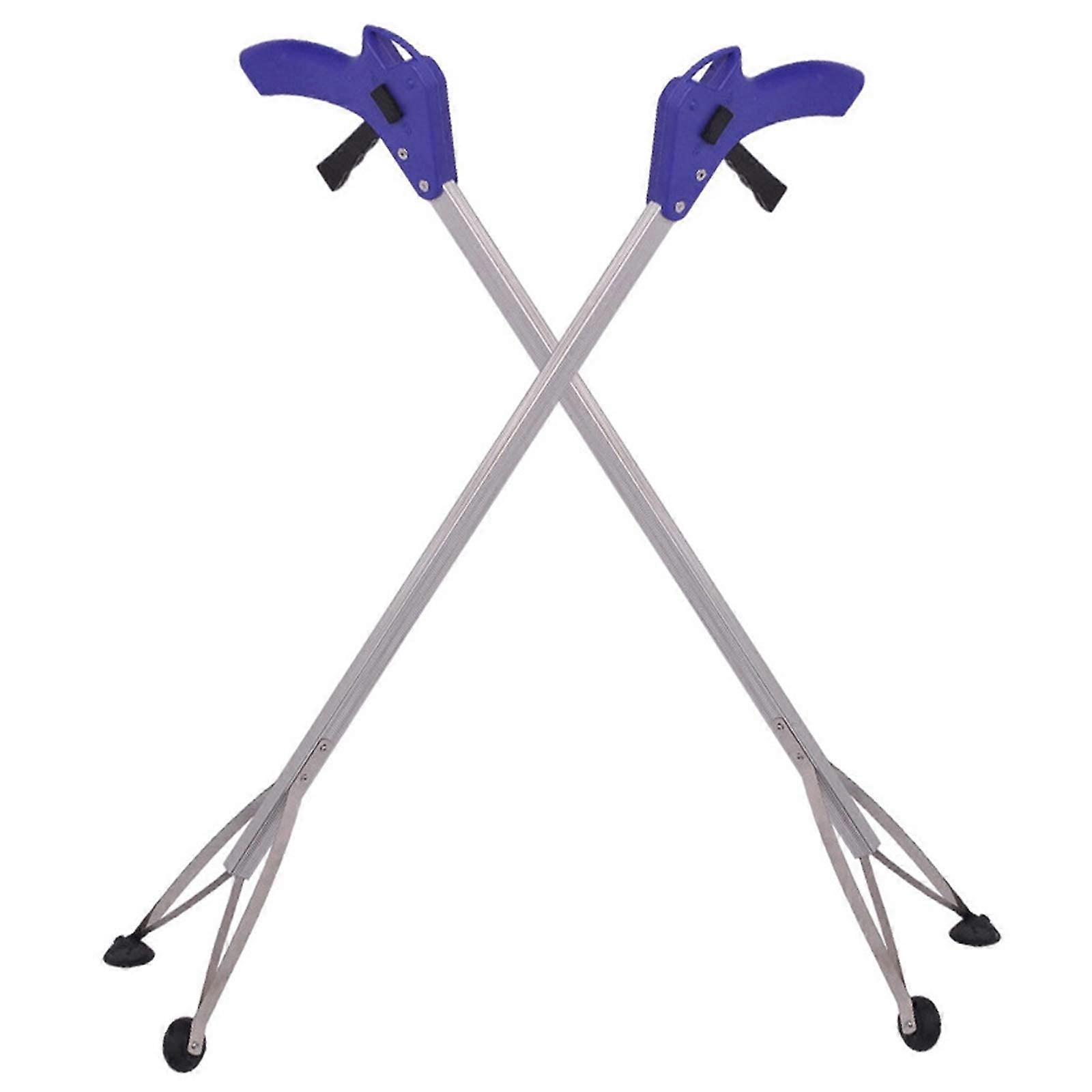 2 Pcs 32 Inch Foldable Reacher Grabber Tool with Suction Cups for Elderly and Trash Pickup