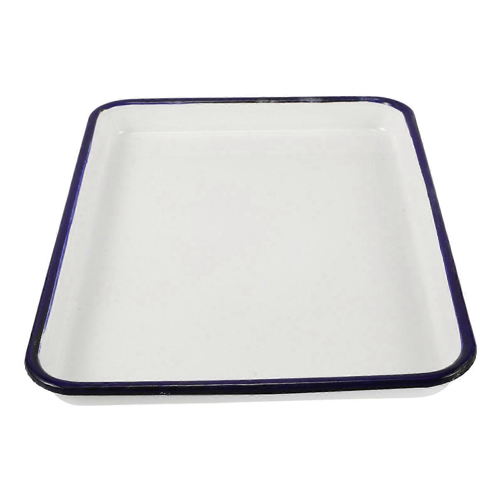 Enamel Bake Pan Enamel Baking Roasting Pan Tray Rectangular Serving Dish Pie Baking Pan Food Baking Pan Kitchen Multi-functional Baking Pan