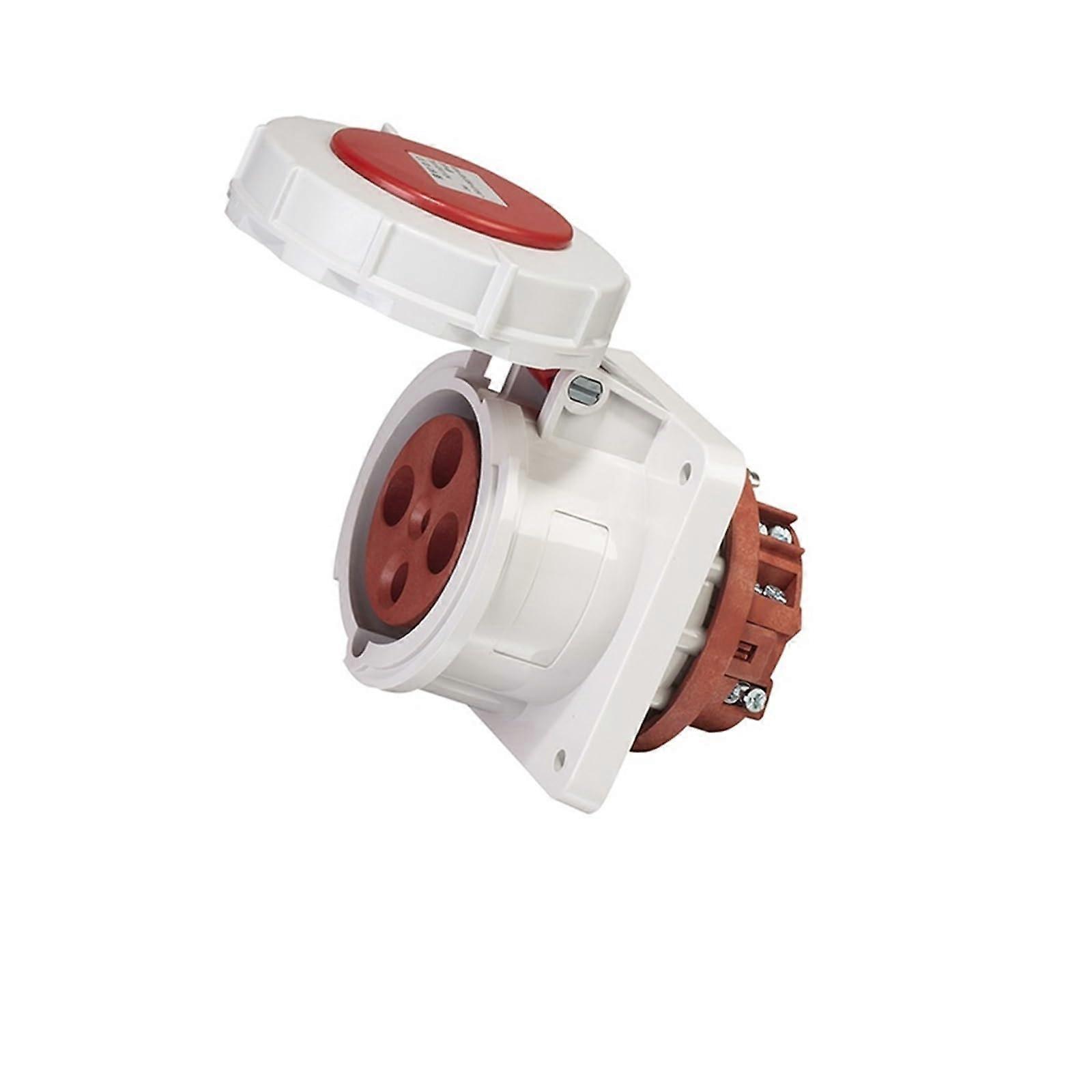 IP67 Waterproof 63A Industrial Plug and Socket with Durable Wall Mounted 4 Pin Panel Connector