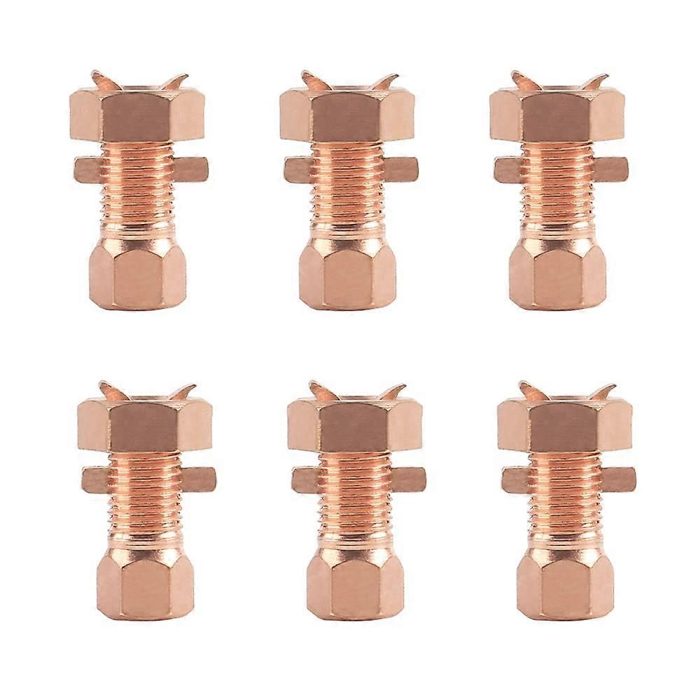 6PCS Copper Split Bolt Connector and Grounding Clamps for 812 AWG Bare Wire Electrical Grounding