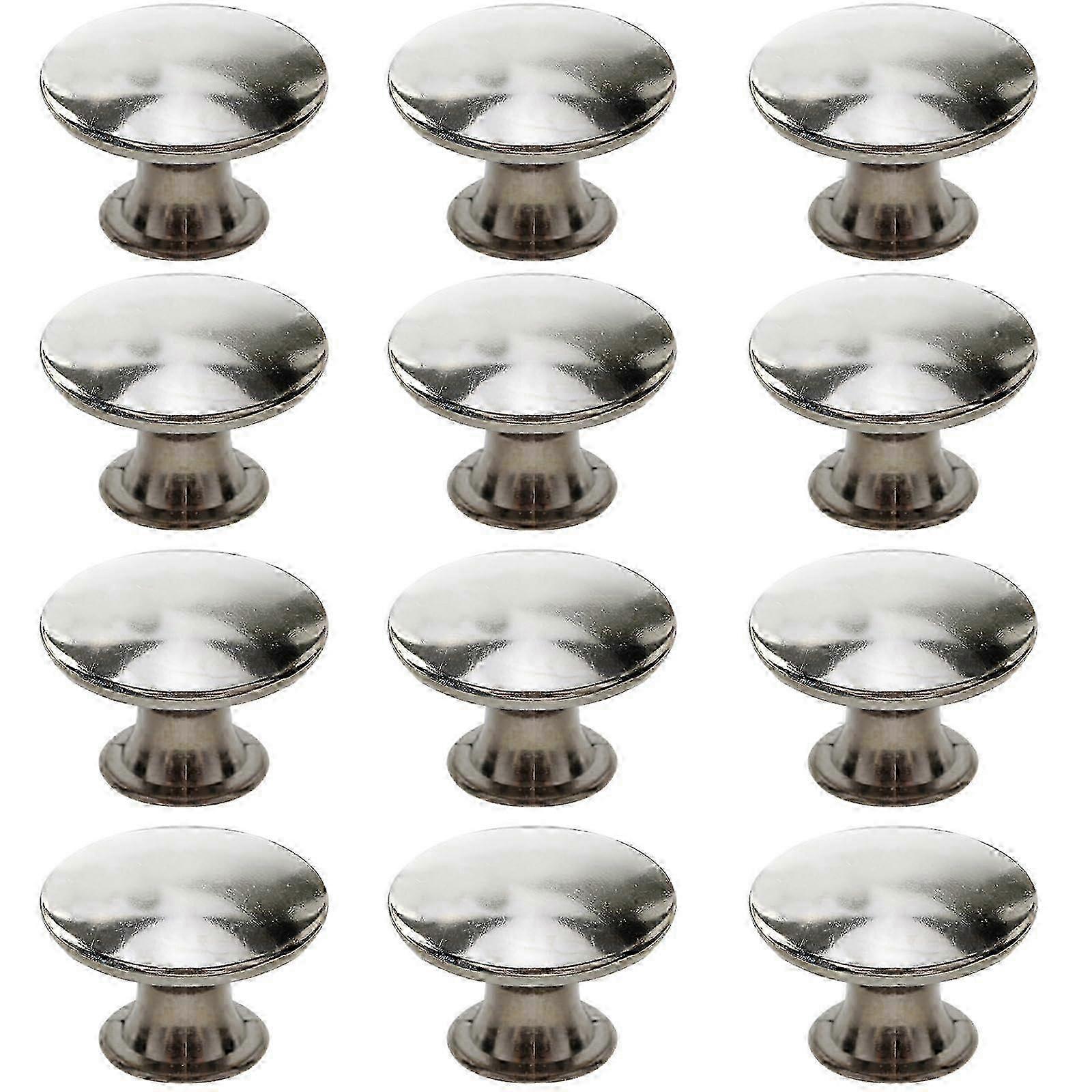 Silver cabinet knobs, 12 pack rustic round pulls