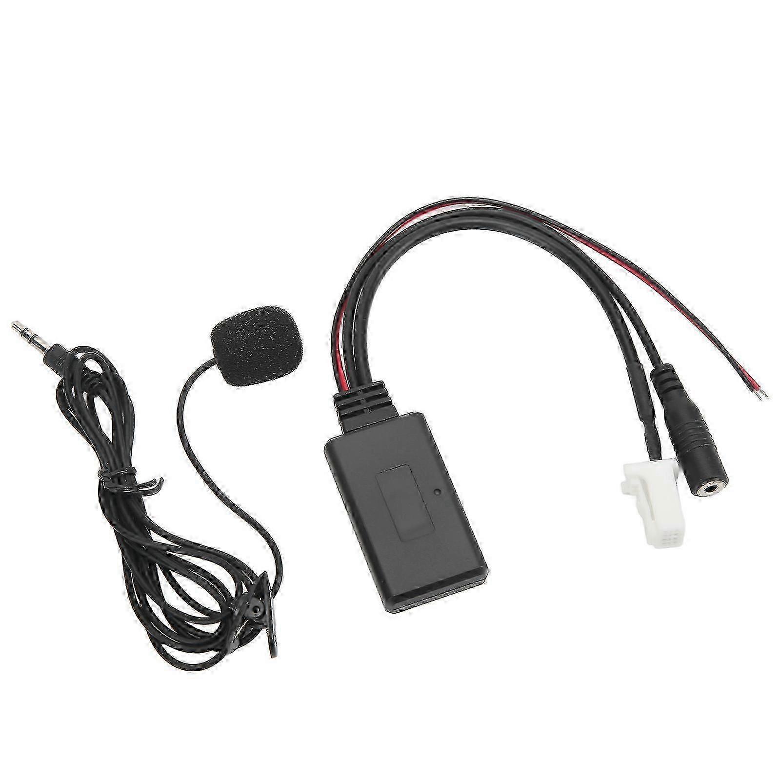 Car Bluetooth Audio Cable Adapter with Microphone Hands Free Replacement for