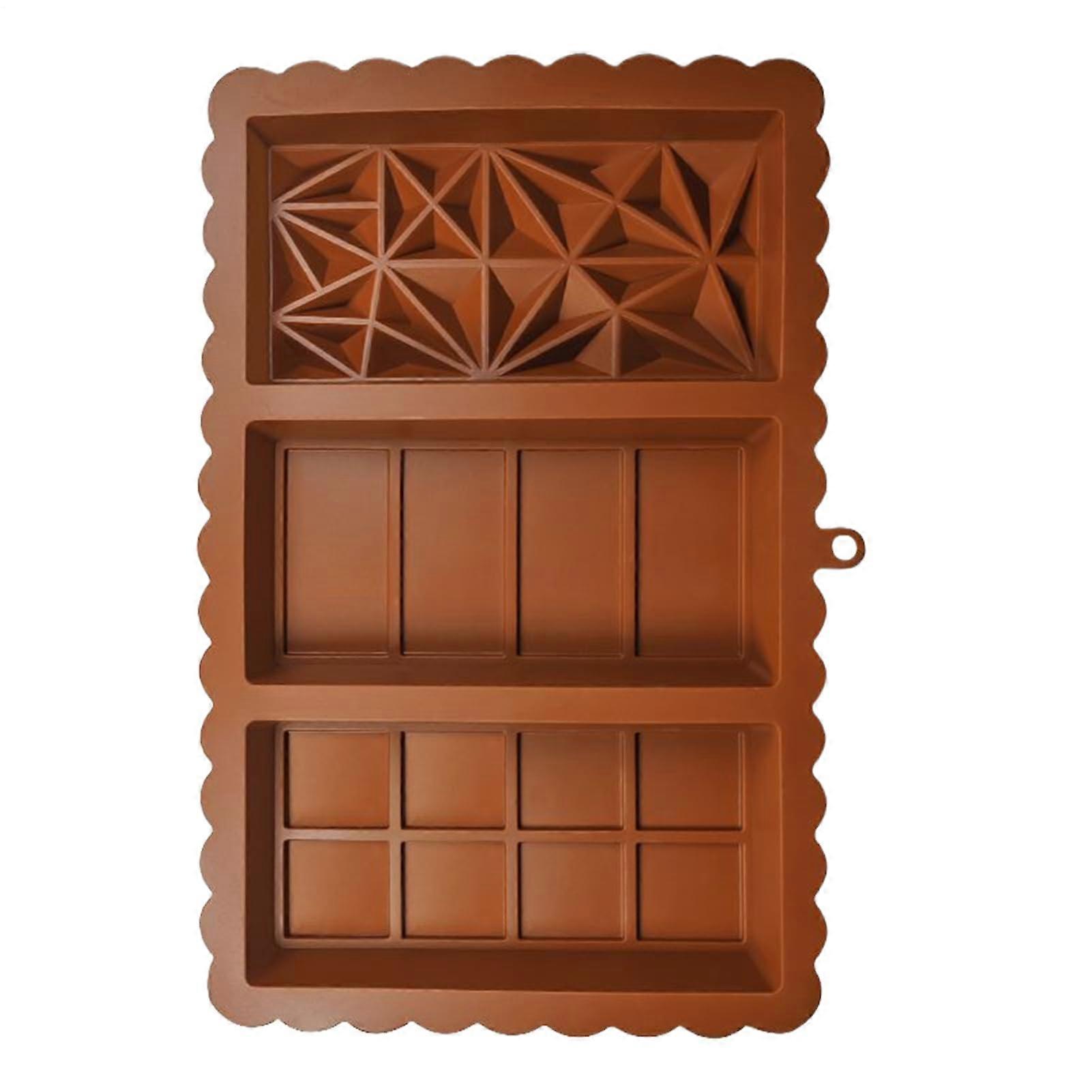 Large Silicone Chocolate Bar Mold, Deep Rectangular NonStick Baking Tray, Reusable FoodGrade