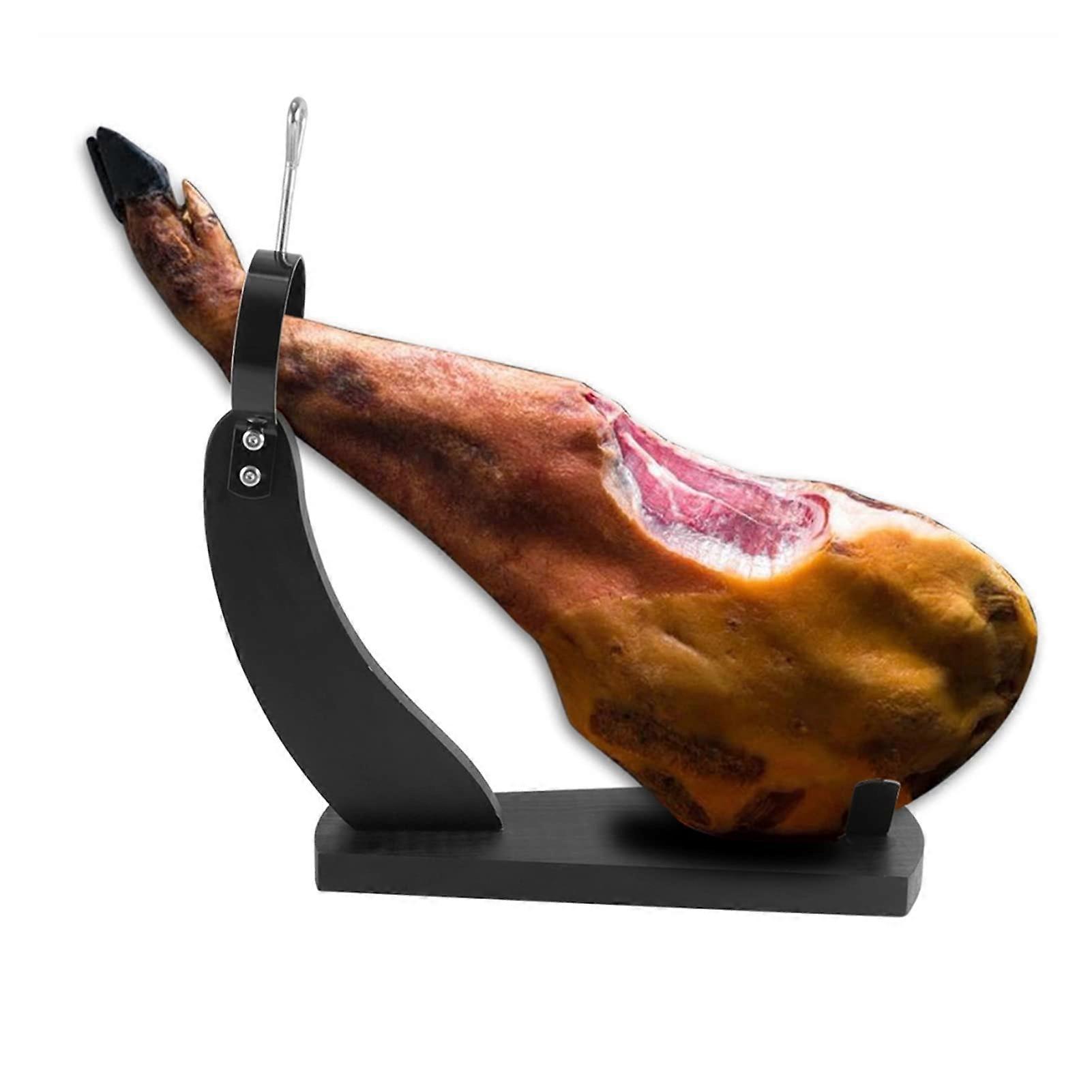 Ham Holder Wooden Ham Stand for Kitchen BBQ Serrano Prosciutto Durable Display Black