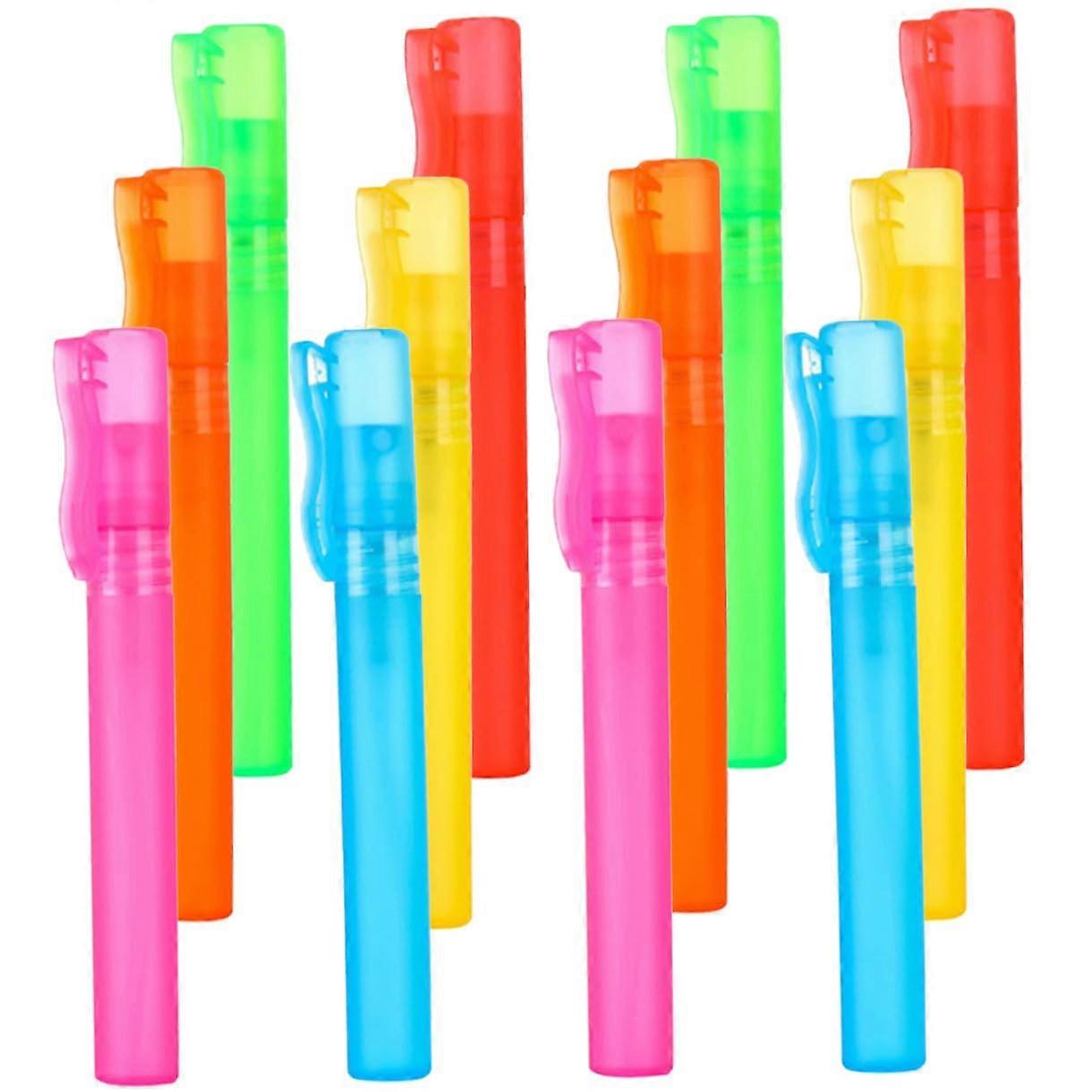 12 Pack Travel Perfume Bottles Mini Refillable Spray Atomizer Colored Compact Lightweight Design